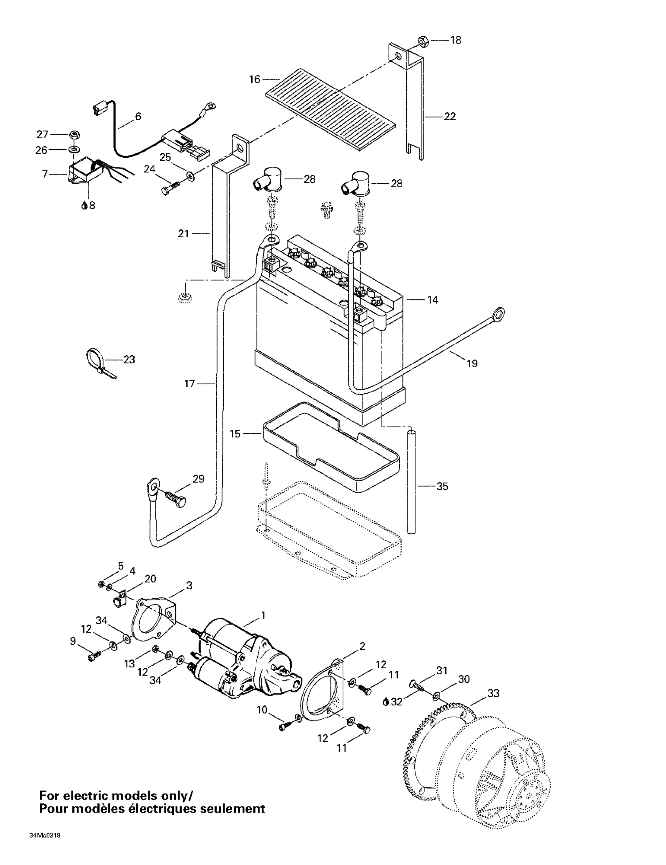 Схема узла: Battery And Accesories (for Electric Models Only)
