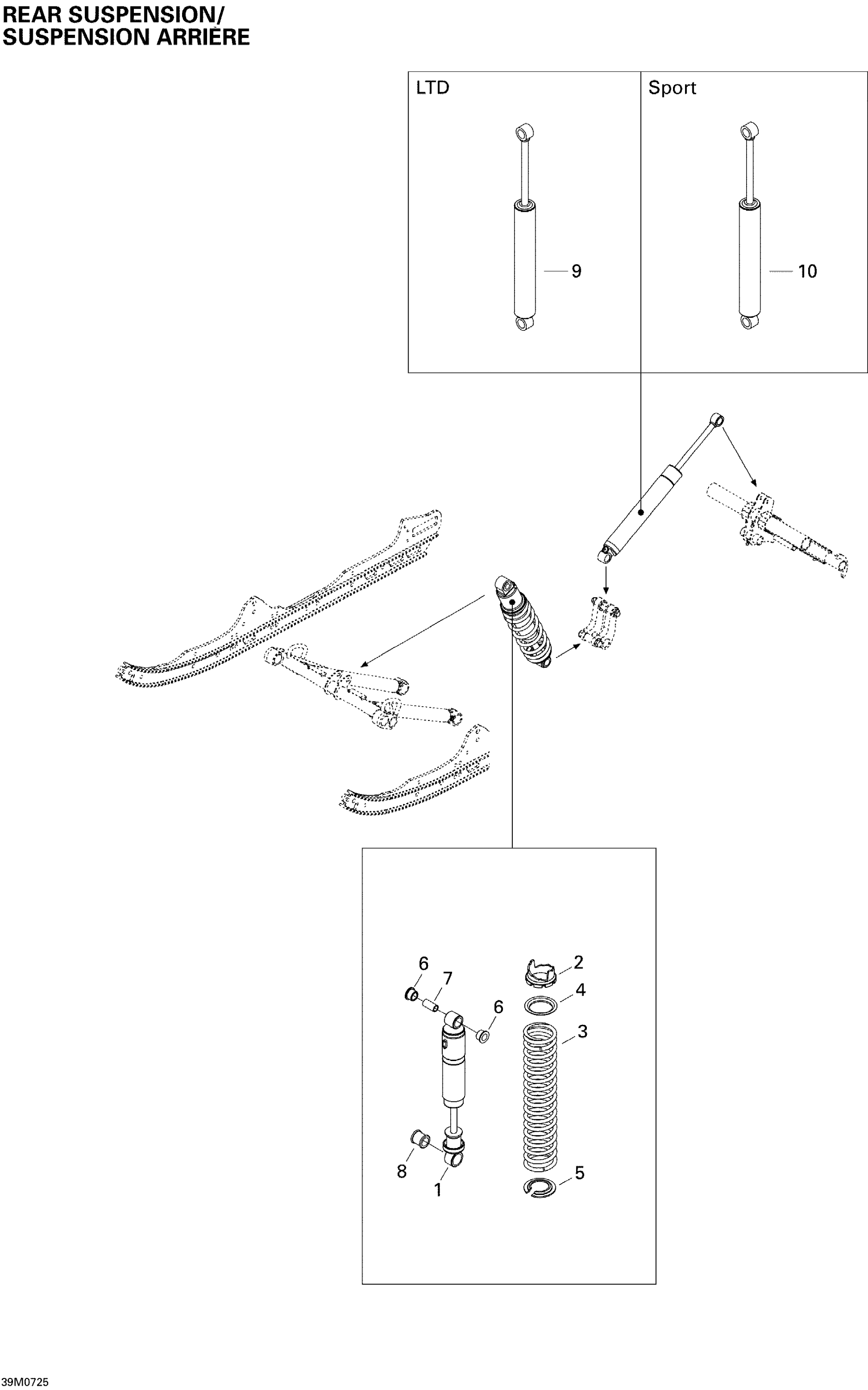 Схема узла: Rear Suspension Shocks Sport