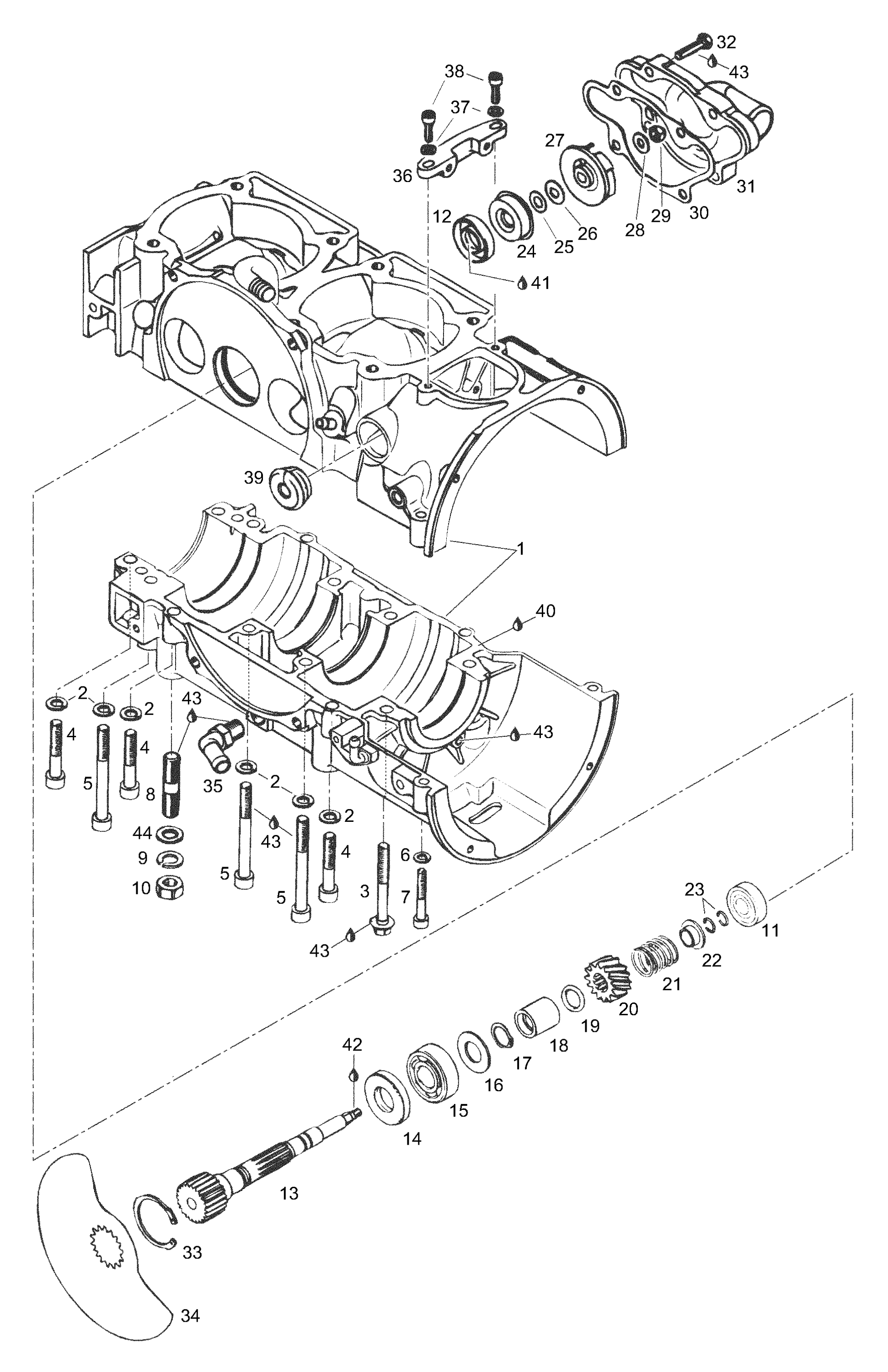 Схема узла: Crankcase