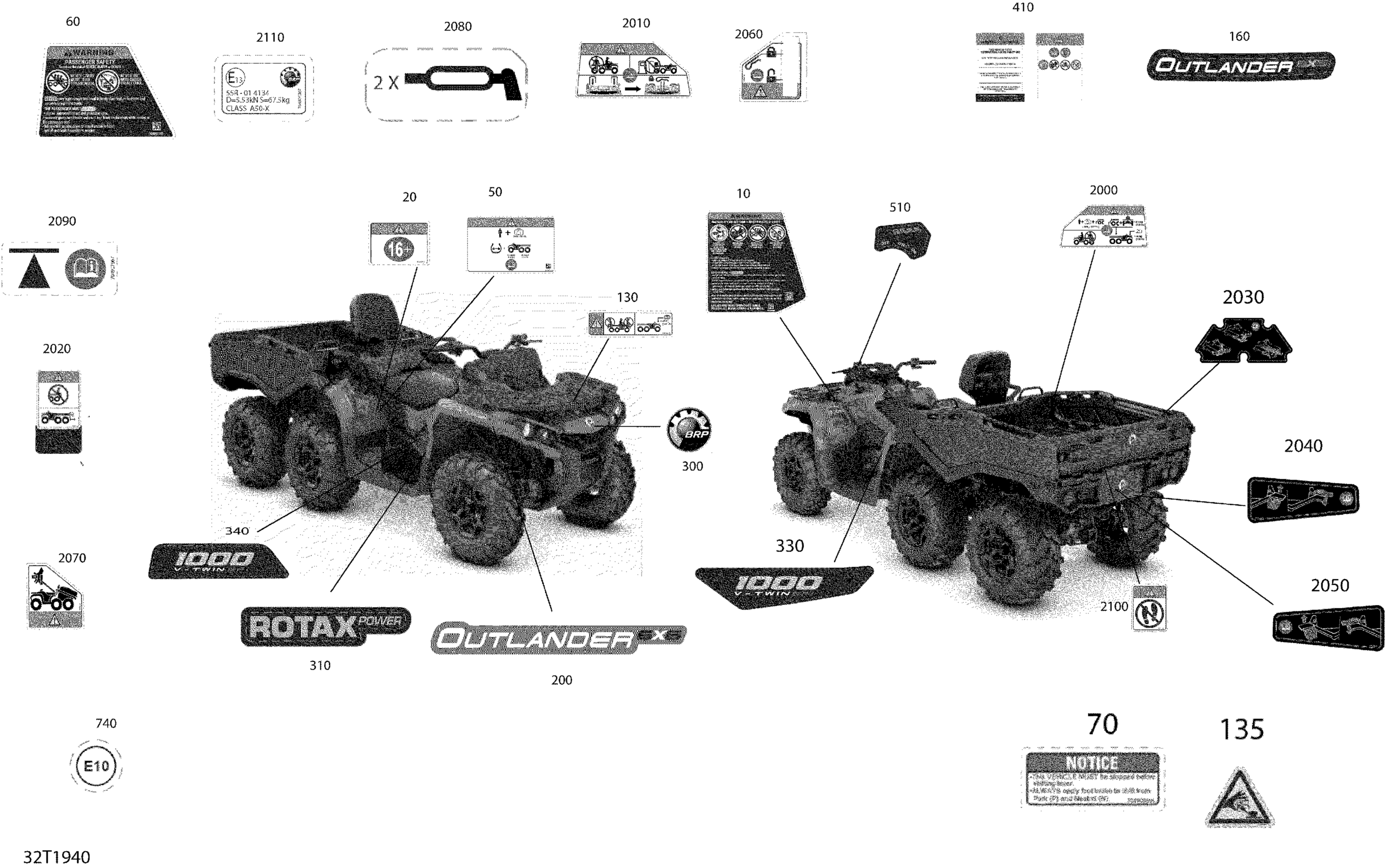 Схема узла: Decals Outlander 6X6 - 1000 EFI - Pro Nordic