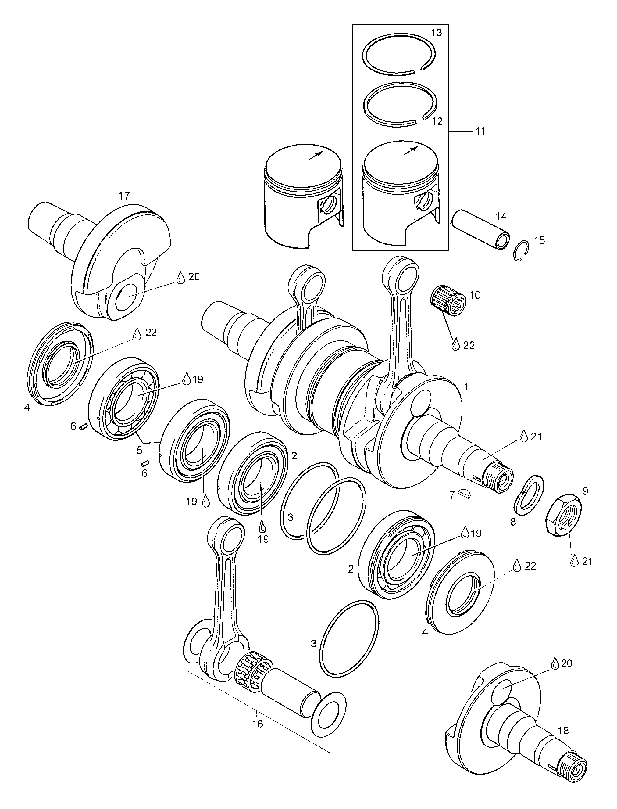 Схема узла: Crankshaft Assy
