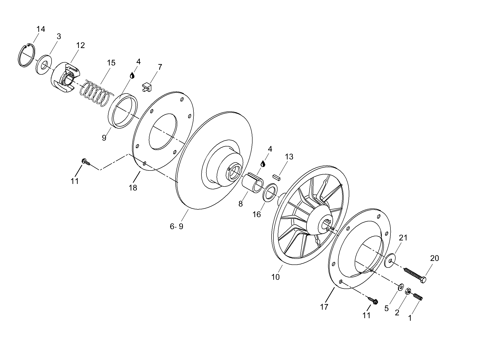 Схема узла: Driven Pulley
