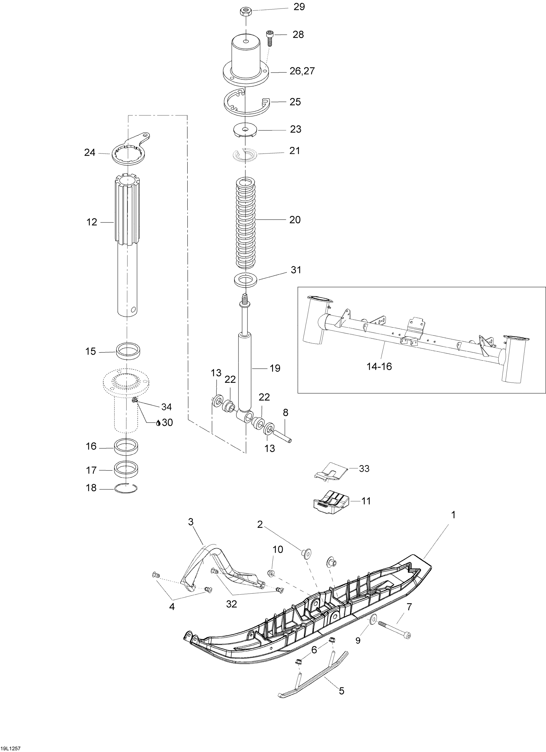 Схема узла: Front Suspension And Ski