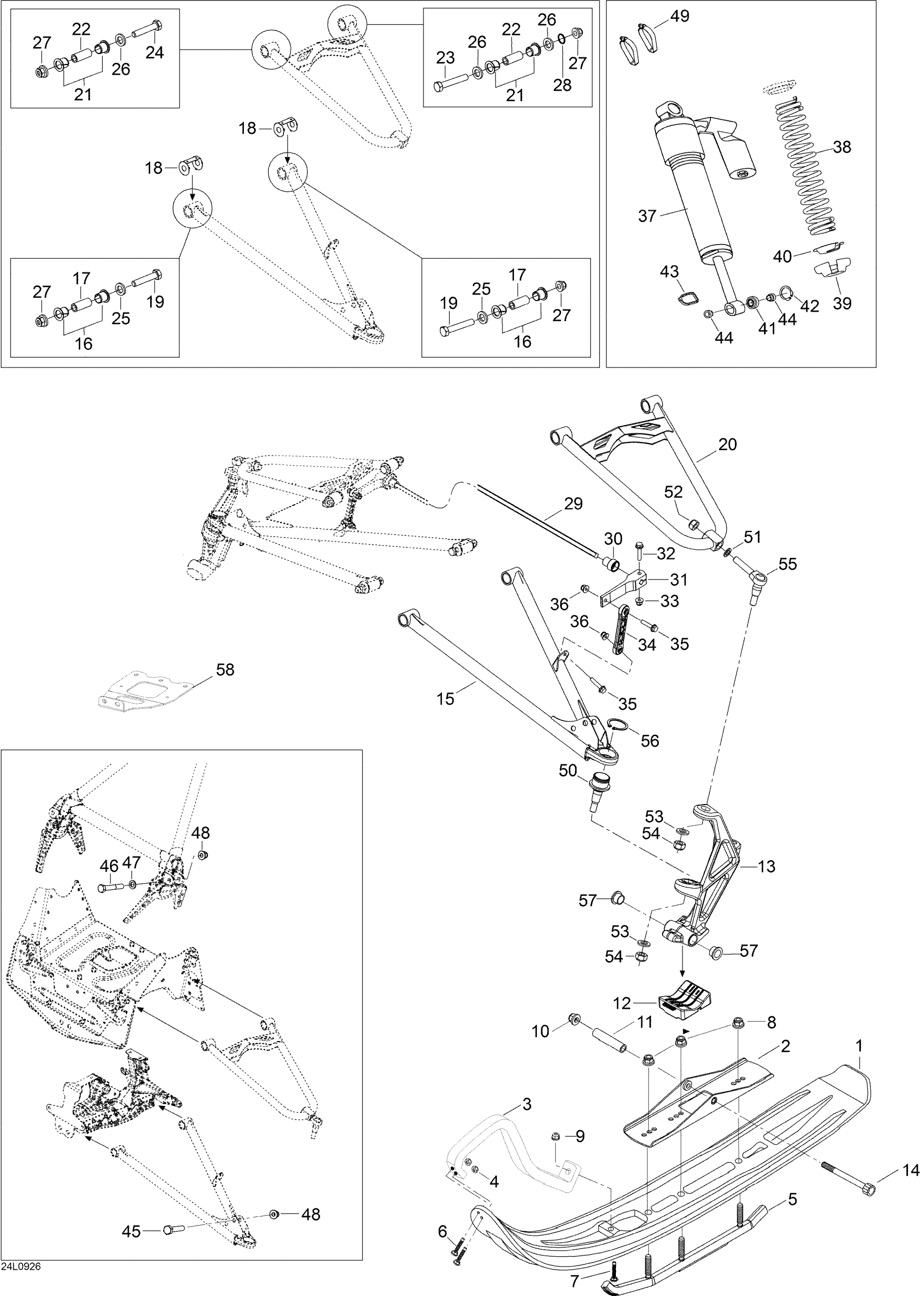 Схема узла: Front Suspension And Ski