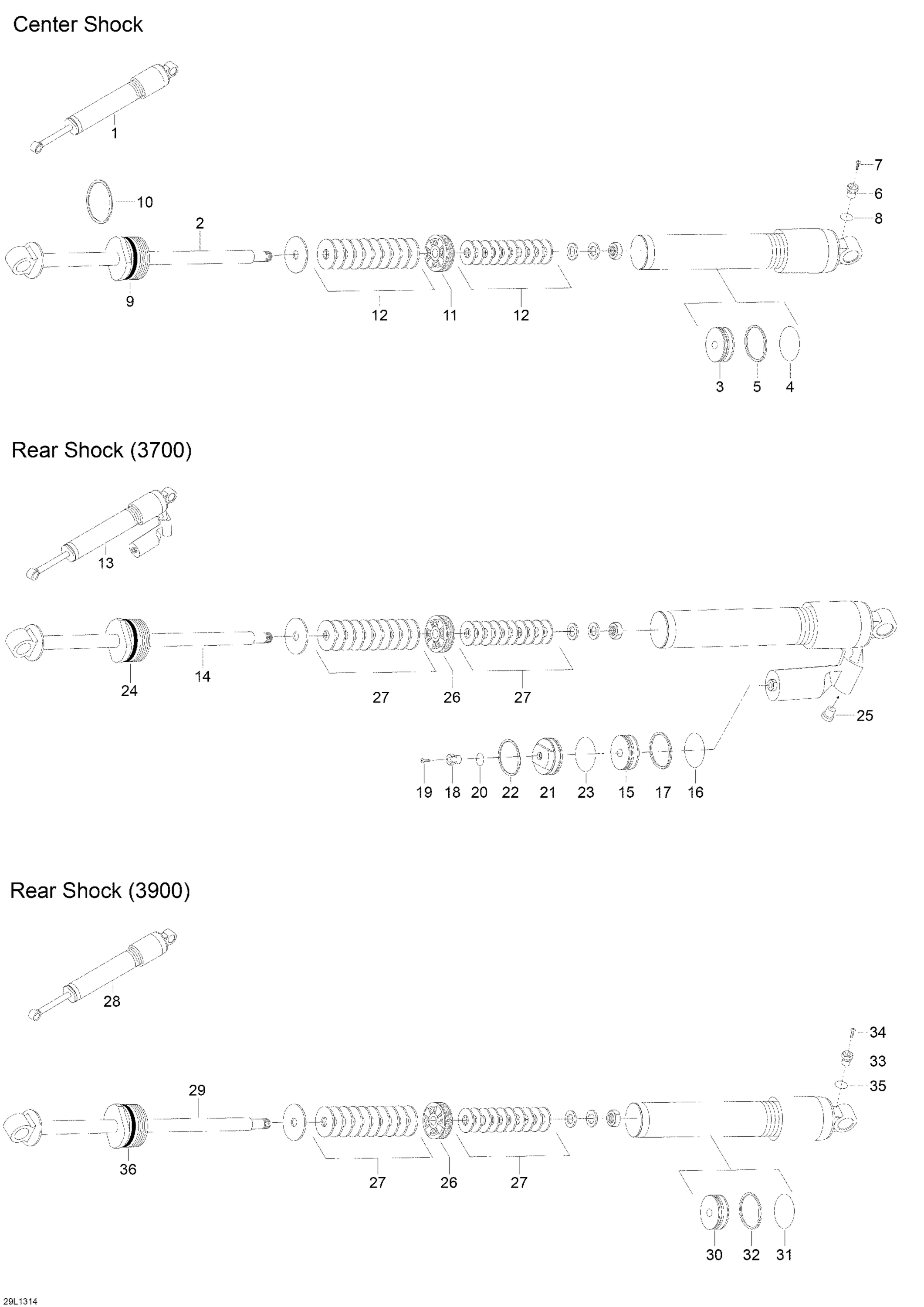 Схема узла: Rear Shocks