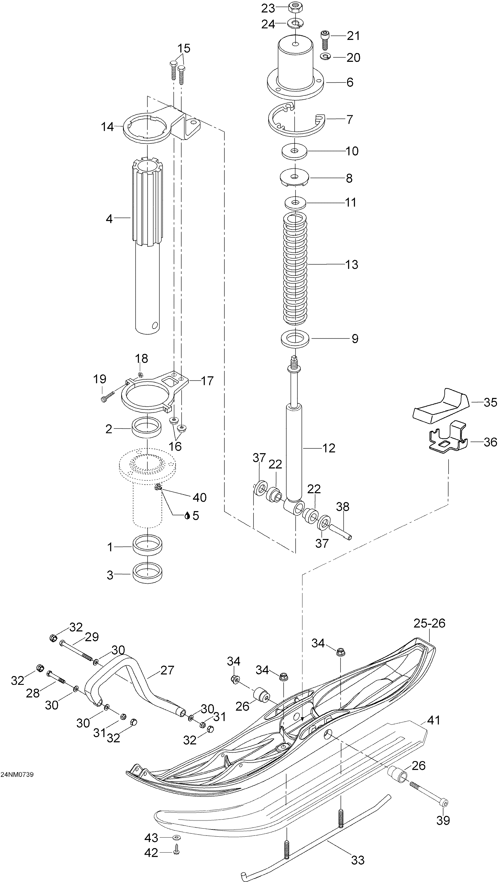 Схема узла: Front Suspension And Ski
