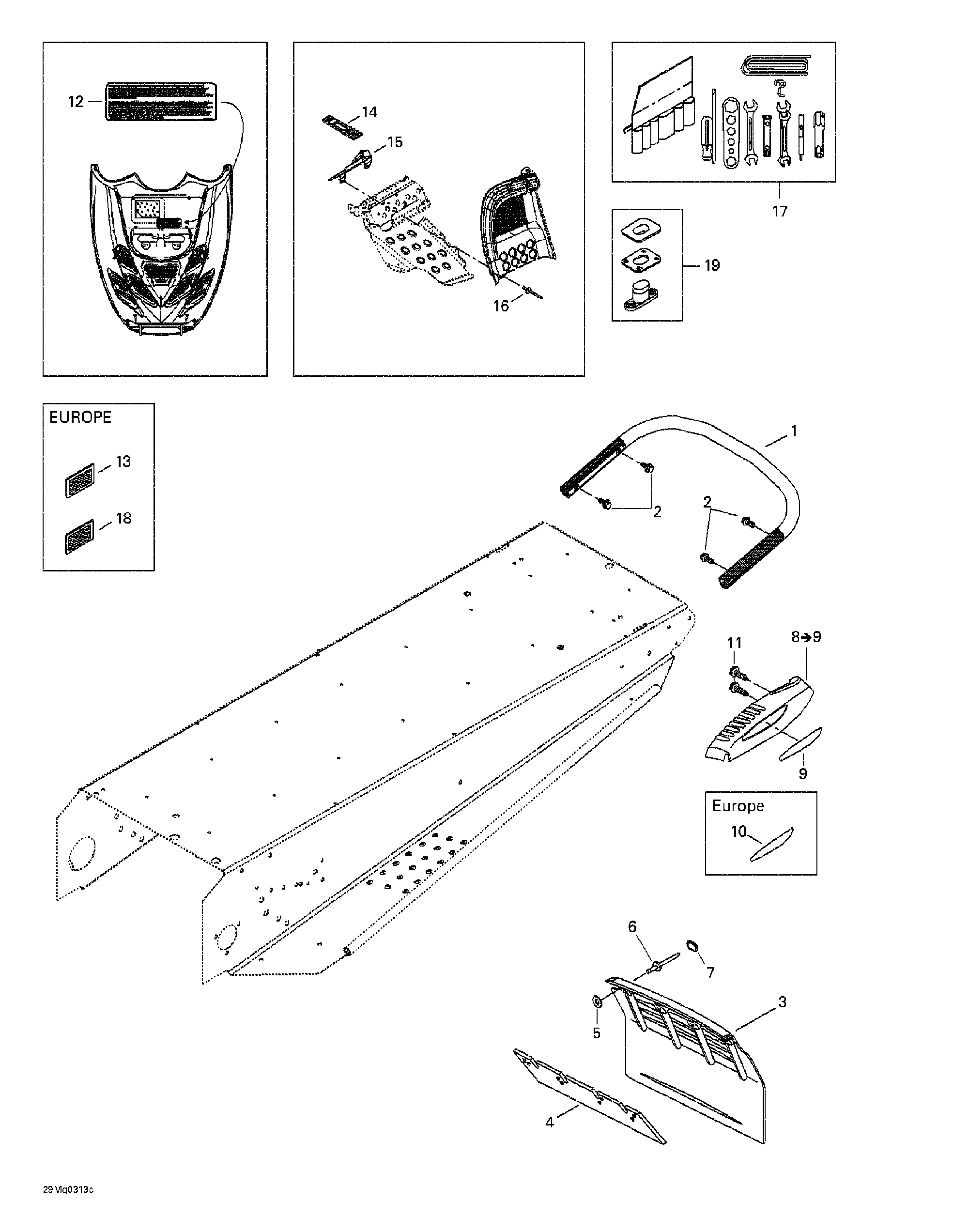 Схема узла: Rear Bumper, Snow Guard And Moulding