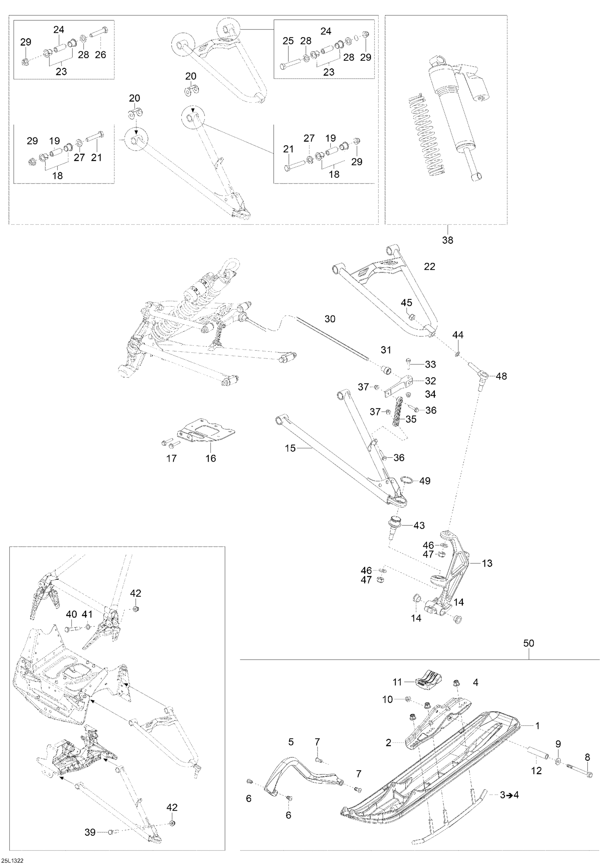 Схема узла: Front Suspension And Ski