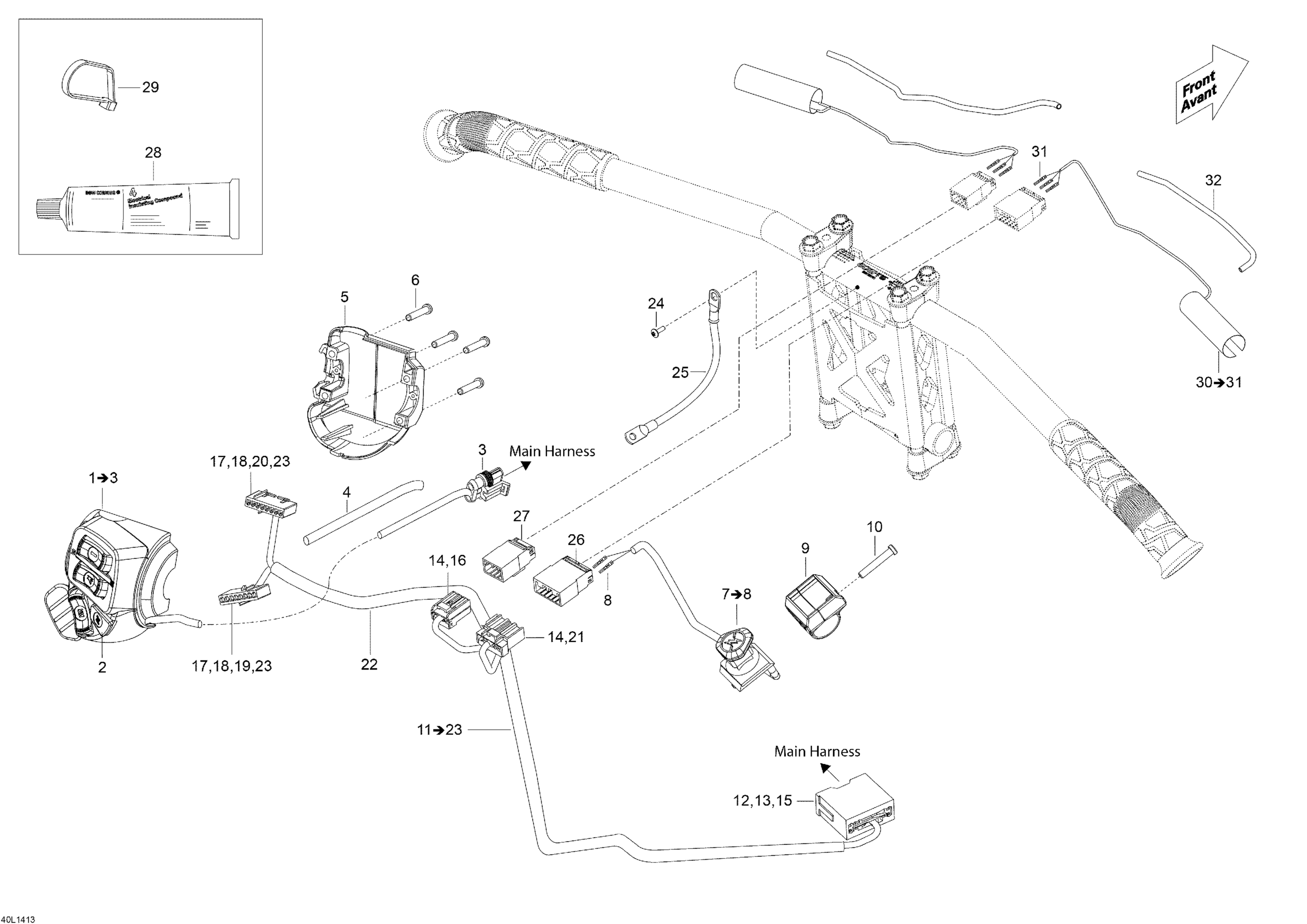Схема узла: Steering Wiring Harness