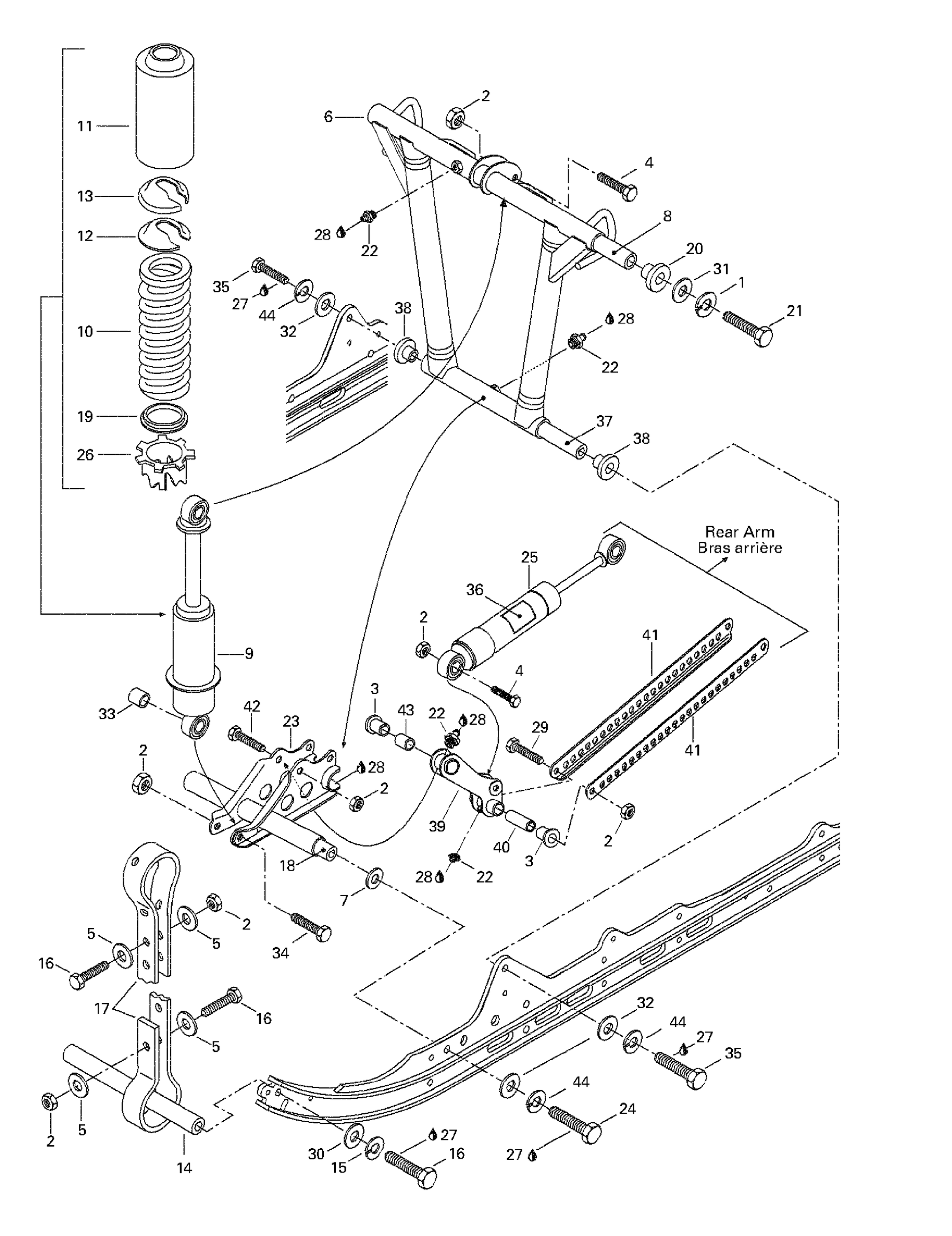 Схема узла: Front Arm, Rear Suspension
