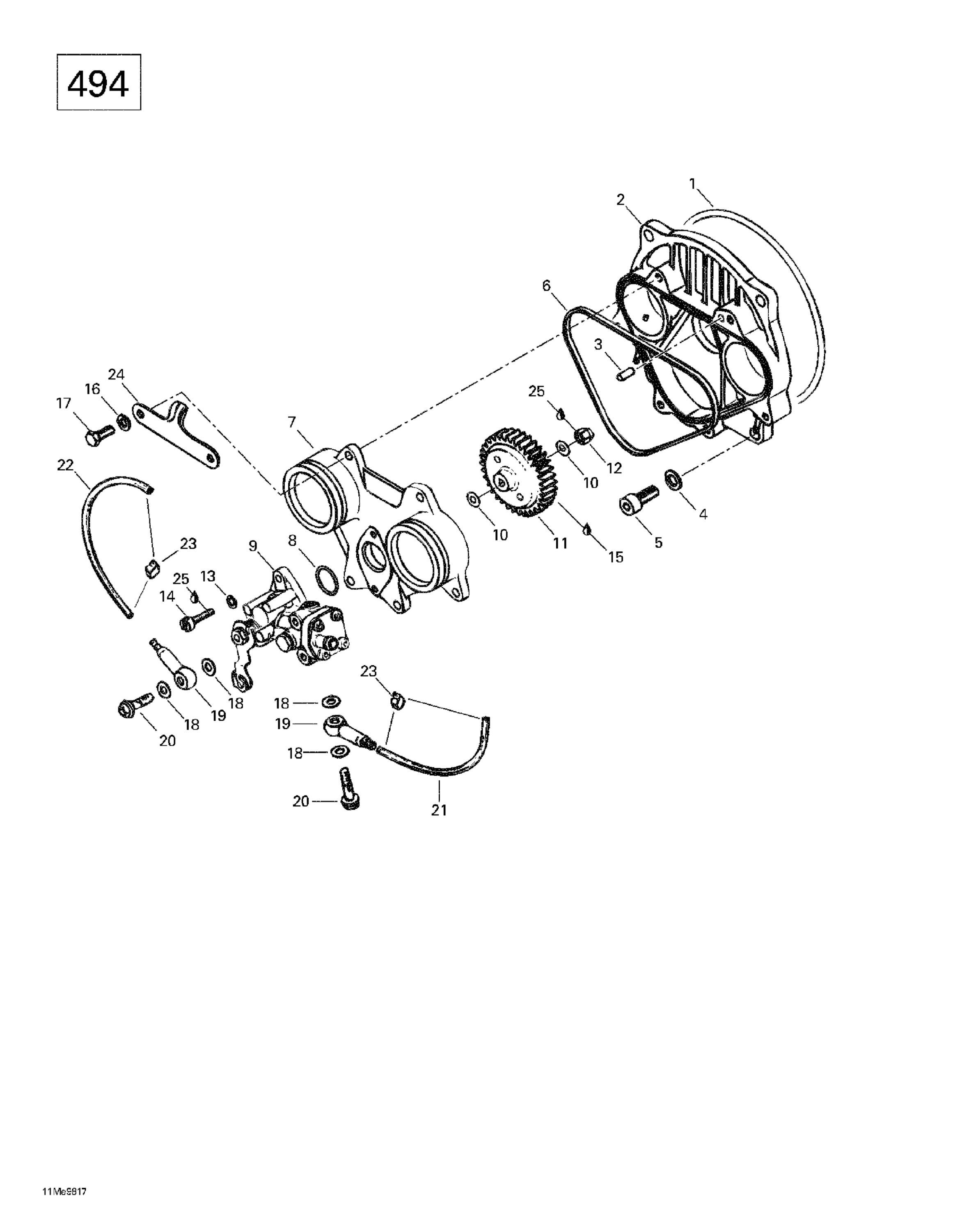 Схема узла: Oil Injection System (494)