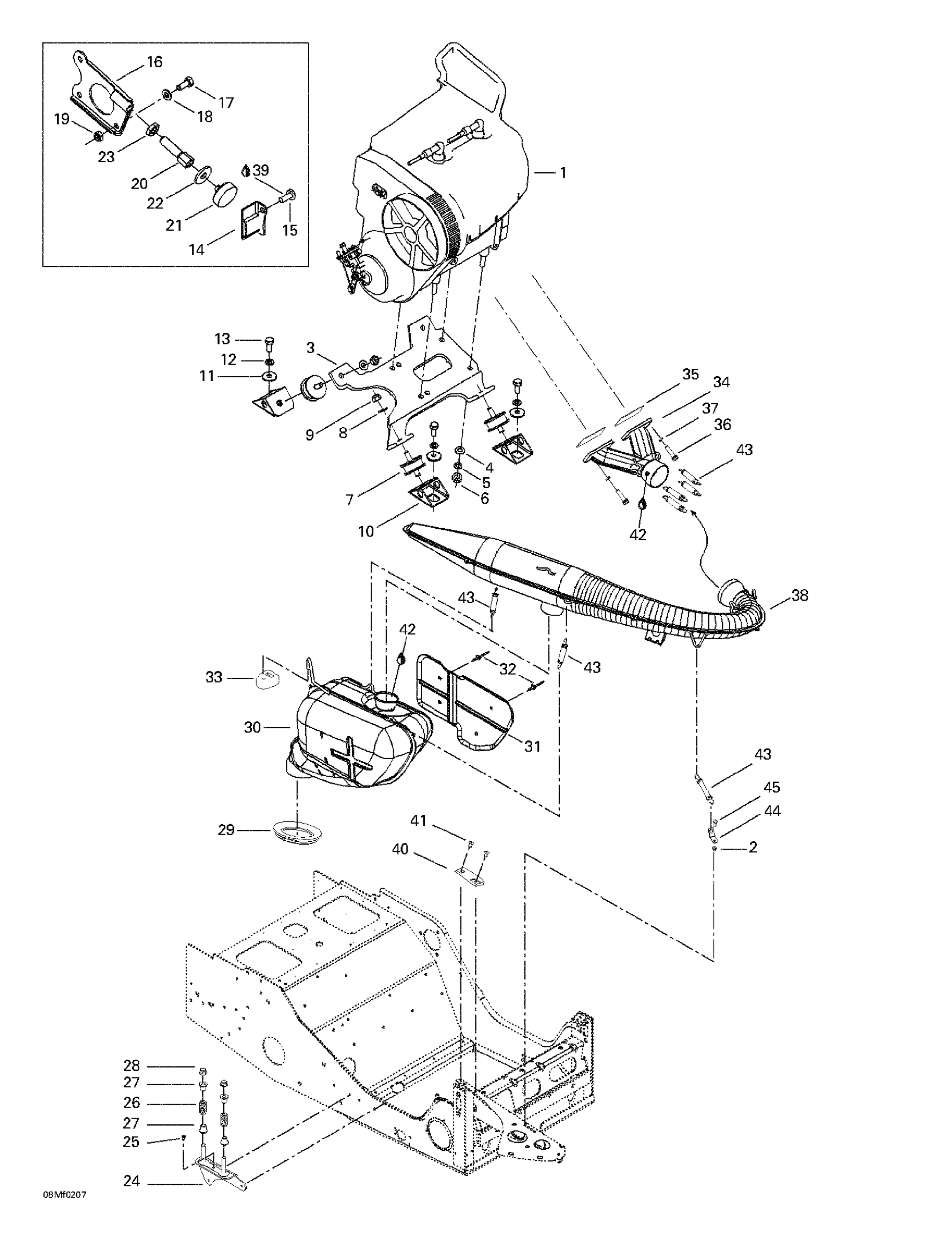 Схема узла: Engine Support And Muffler