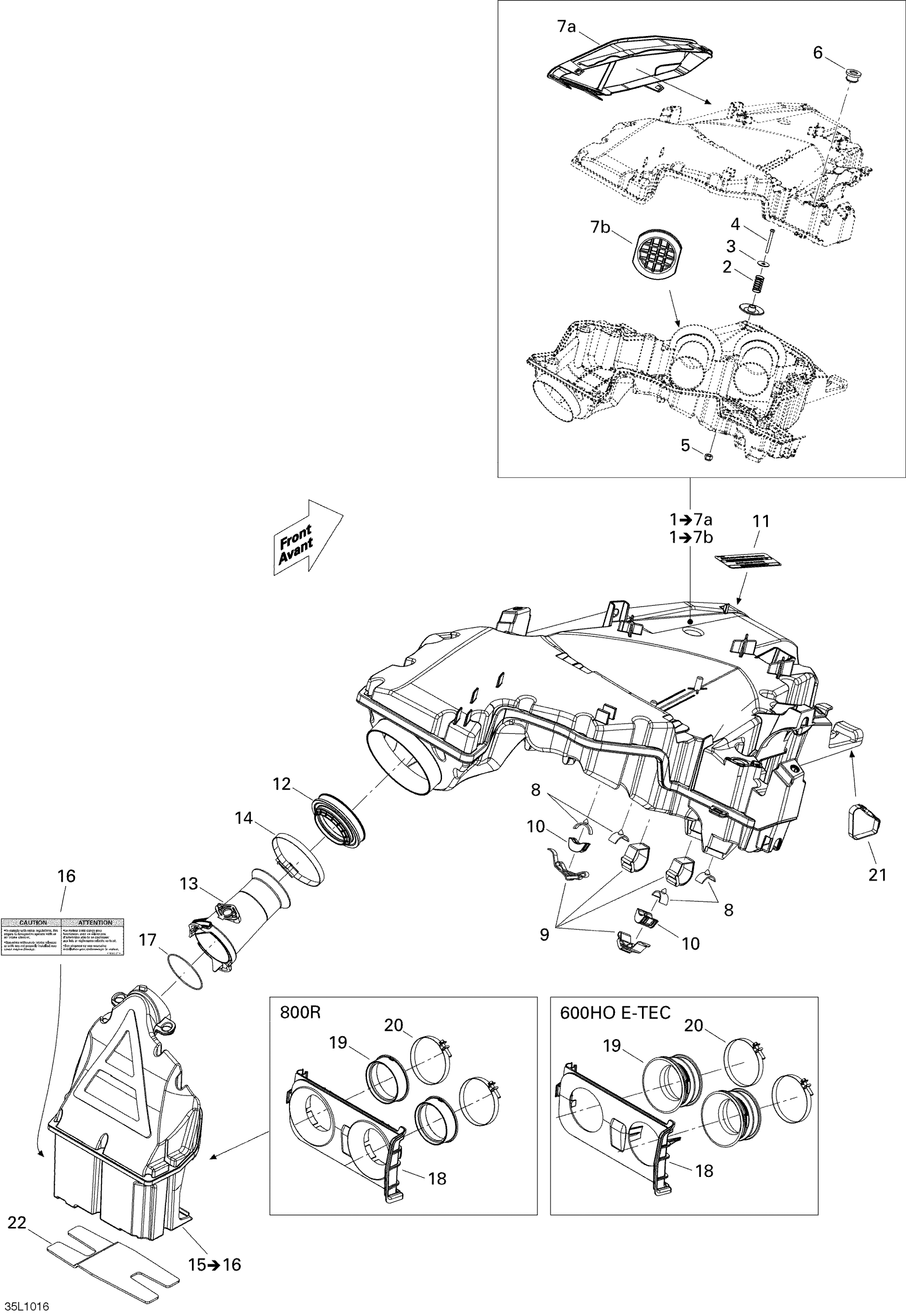 Схема узла: Air Intake System 800R PTEK
