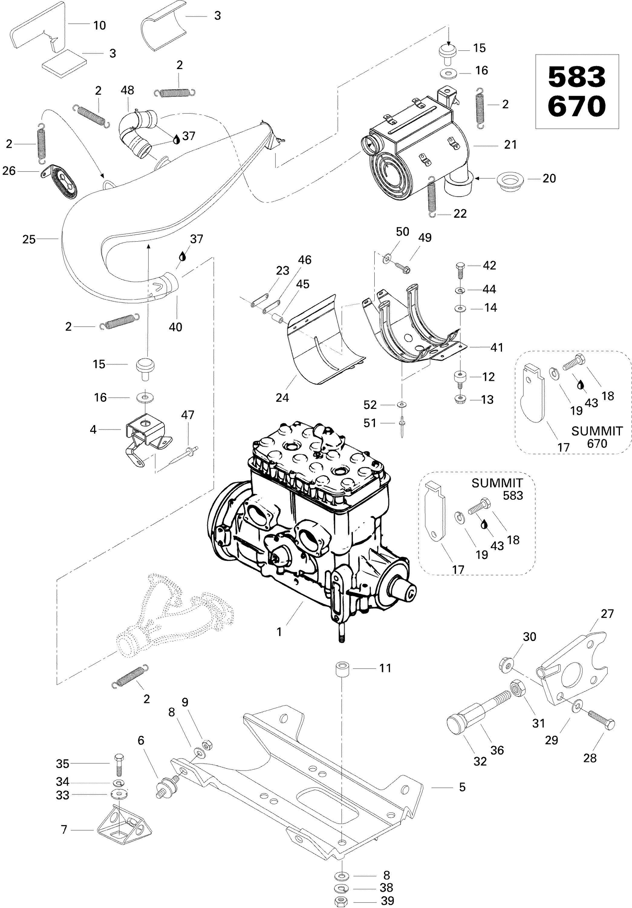 Схема узла: Engine And Engine Support 670