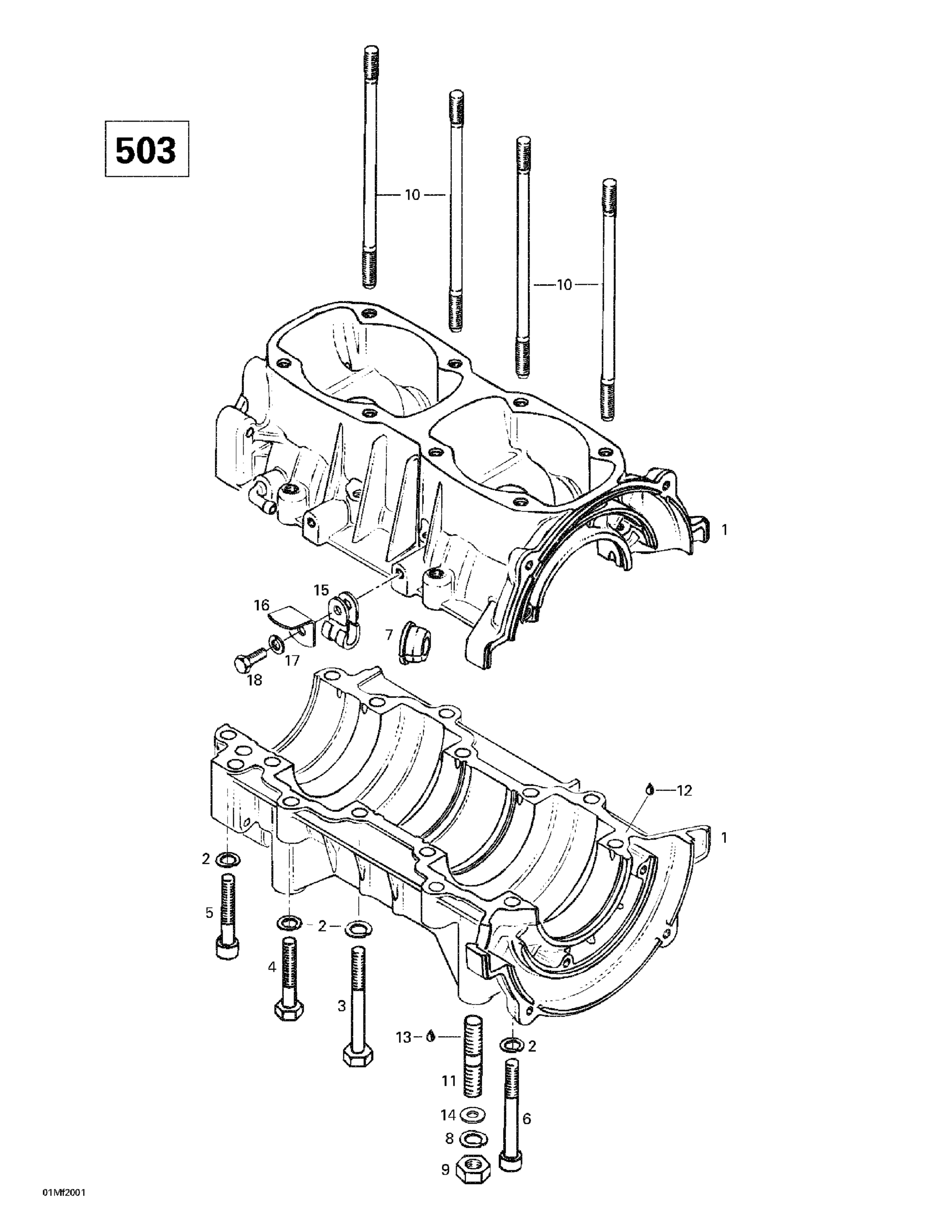 Схема узла: Crankcase (503)