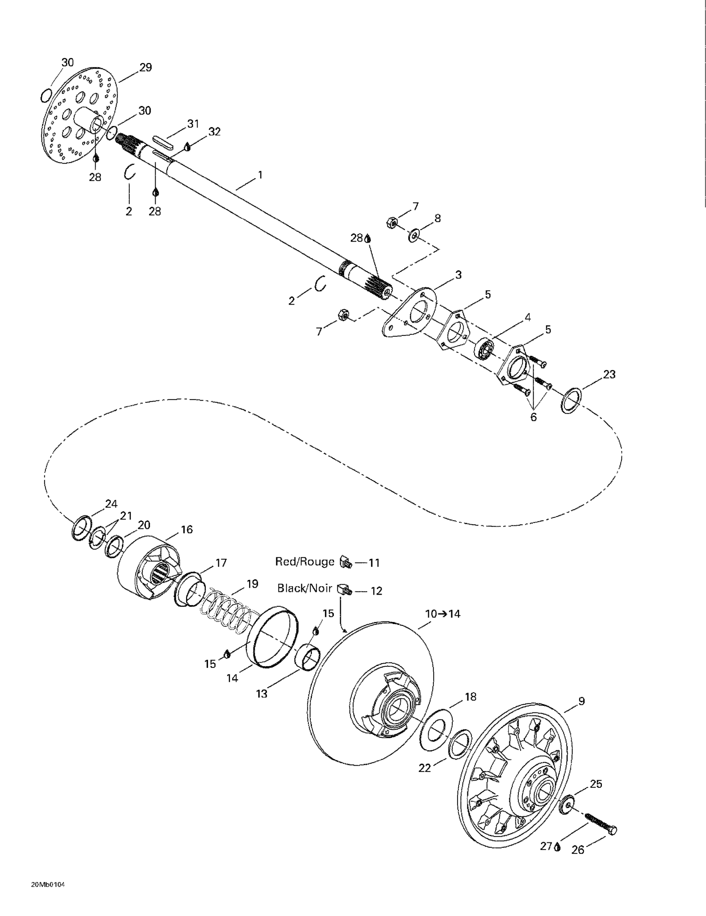 Схема узла: Driven Pulley