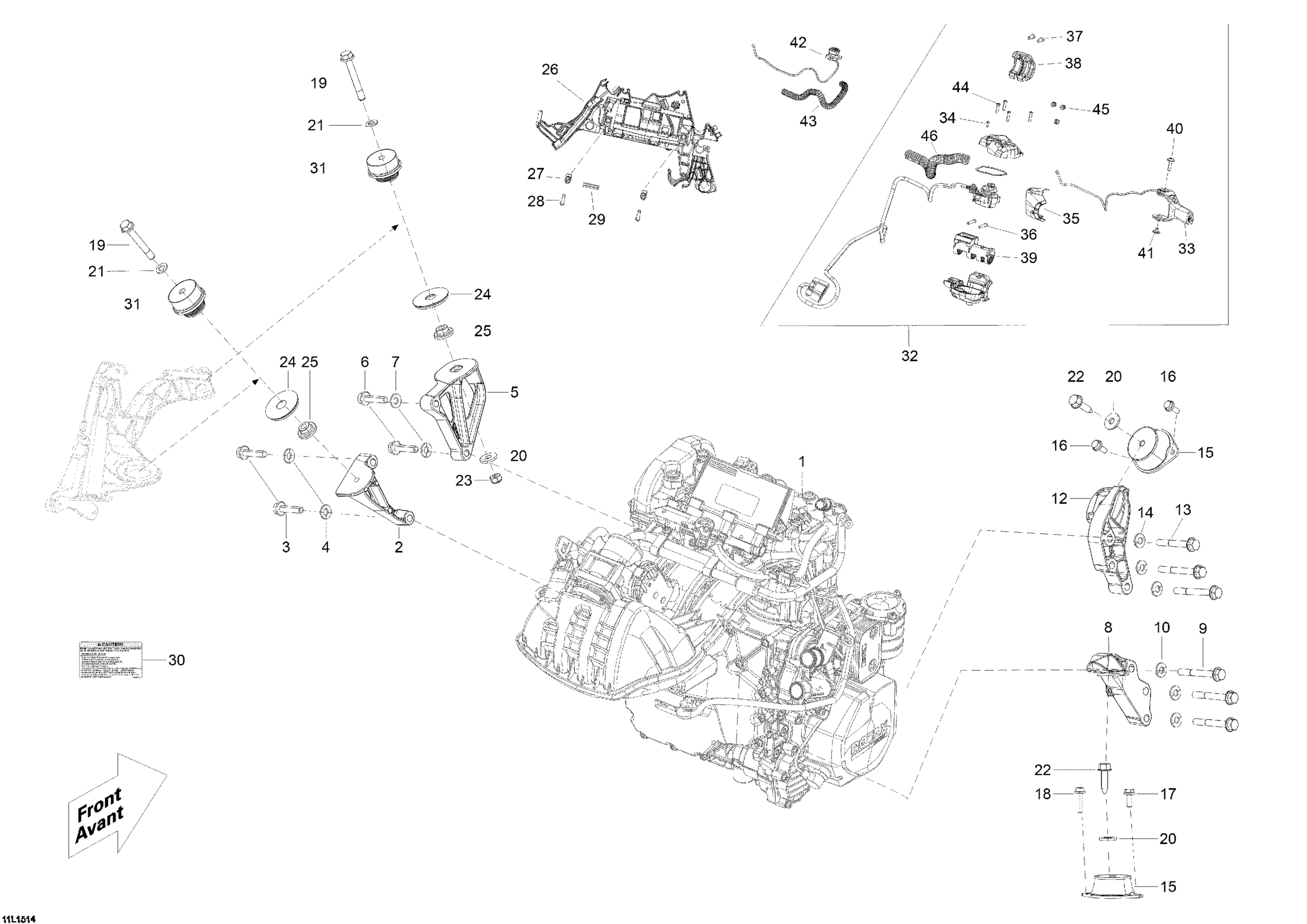 Схема узла: Engine And Engine Support