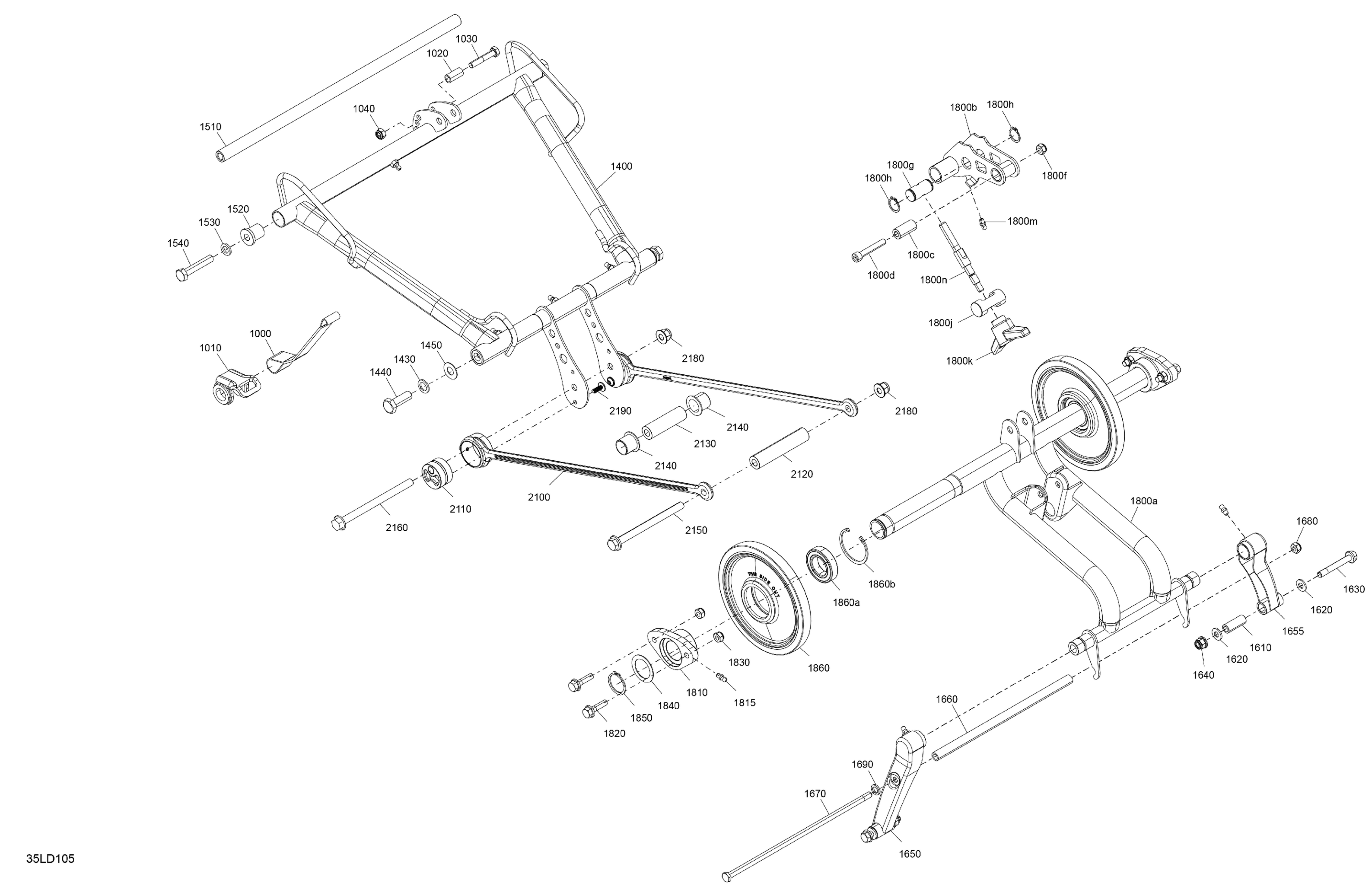 Схема узла: Suspension - Rear - Upper Section