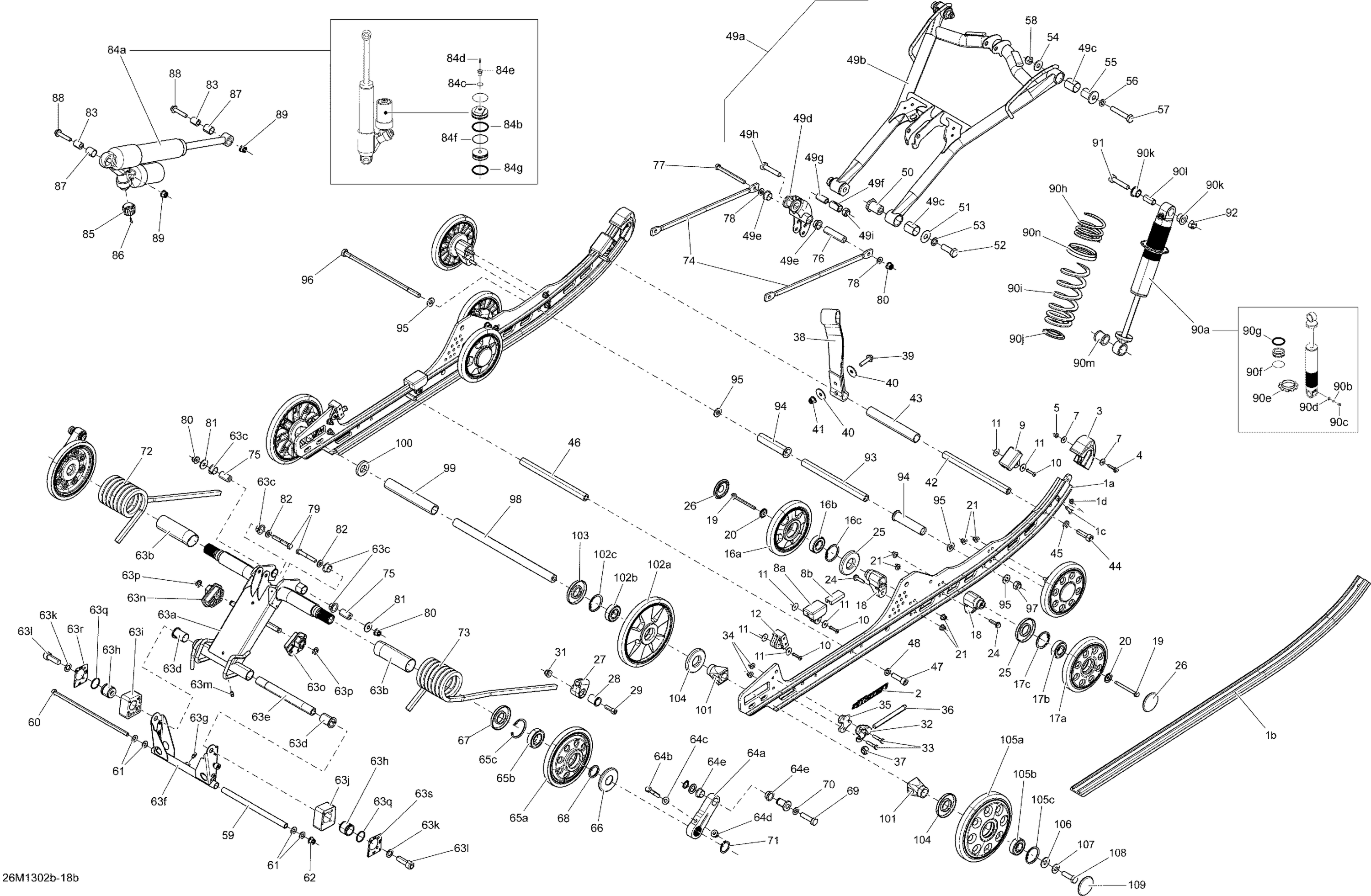 Схема узла: Rear Suspension Without Adjust System