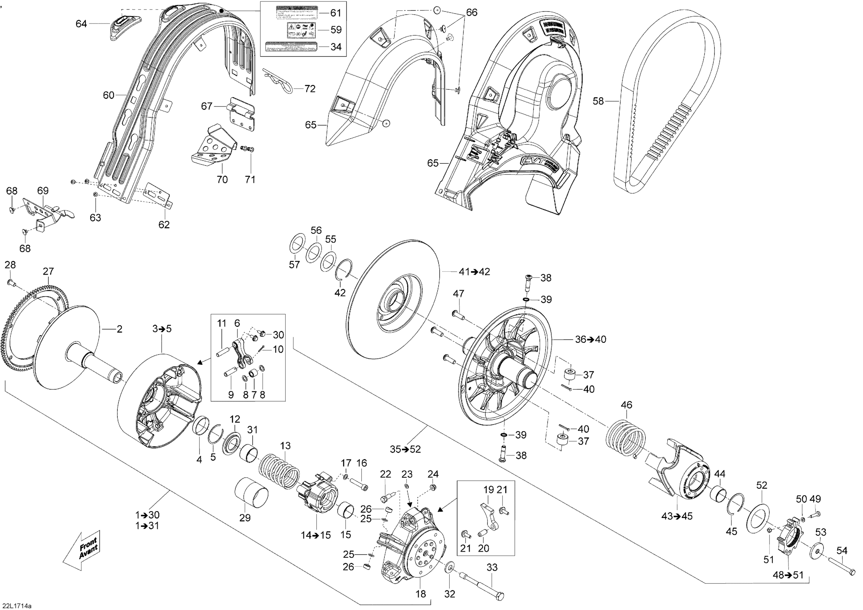 Схема узла: Pulley System 600HO E-TEC
