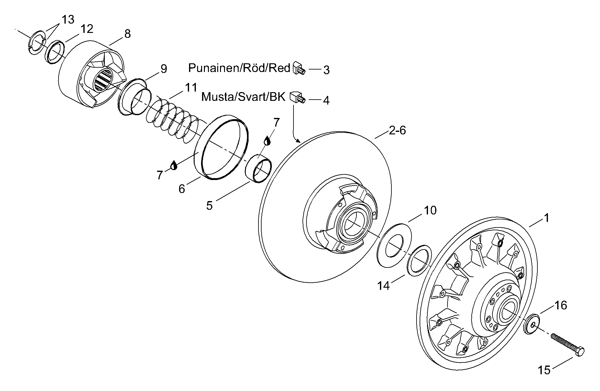 Схема узла: Driven Pulley