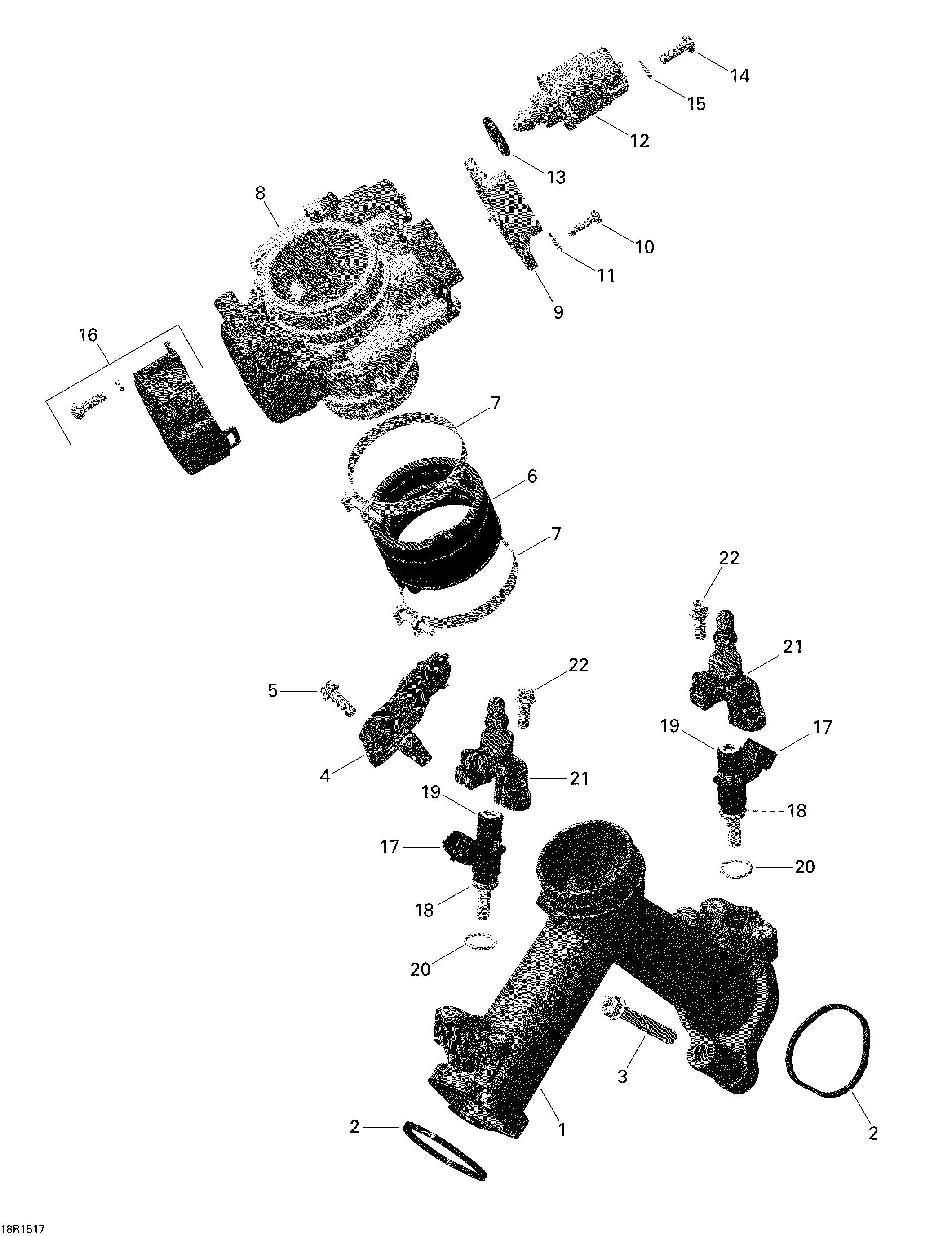 Air Intake Manifold And Throttle Body _18R1517