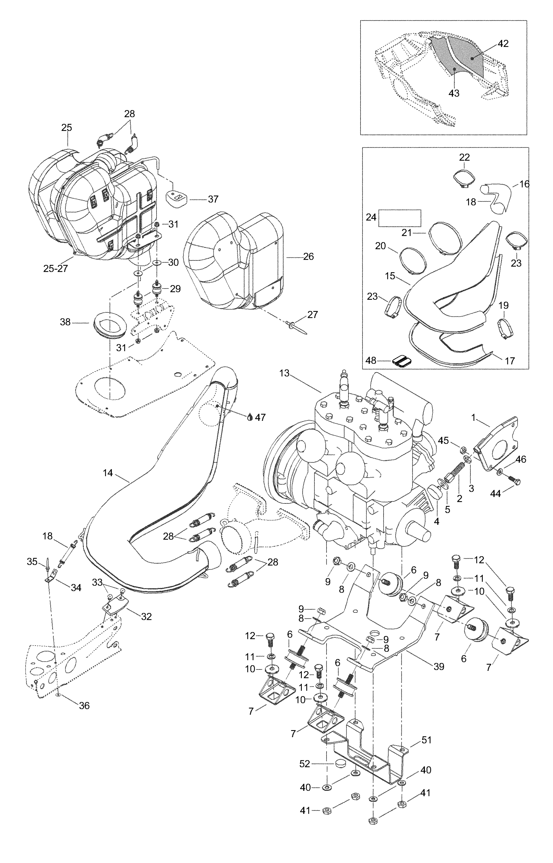 Схема узла: Engine Mount Plate/Muffler