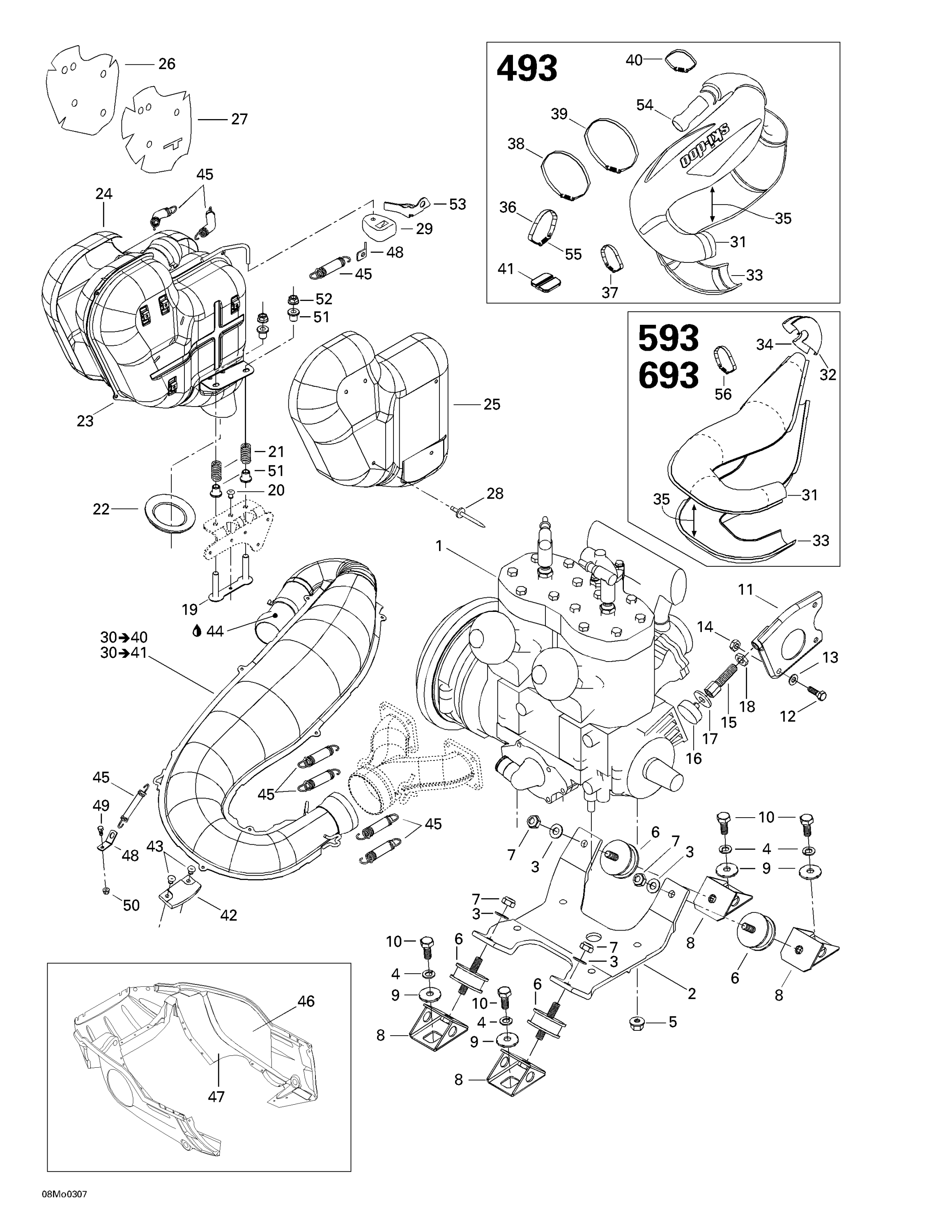 Engine Support And Muffler