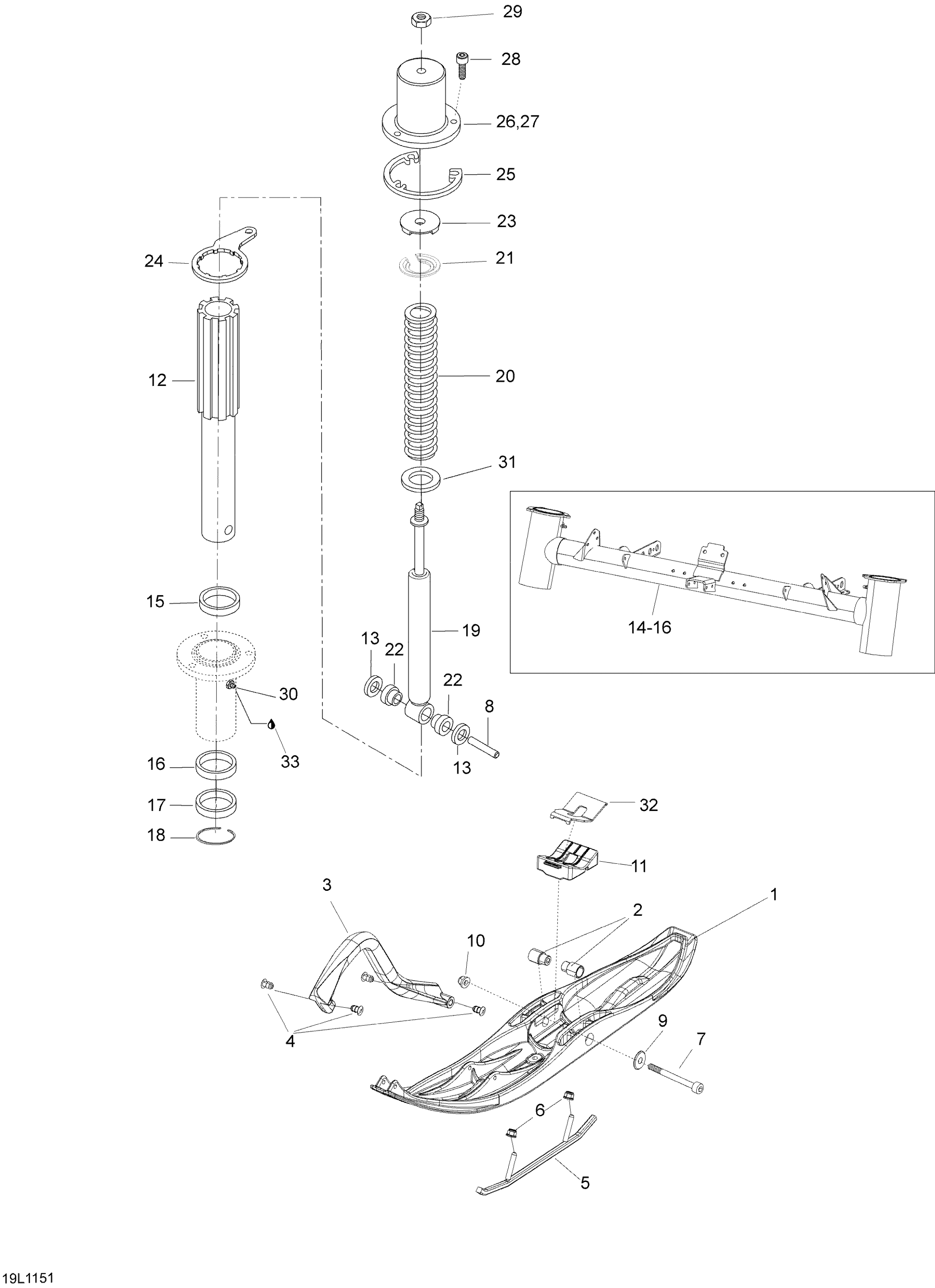 Схема узла: Front Suspension And Ski