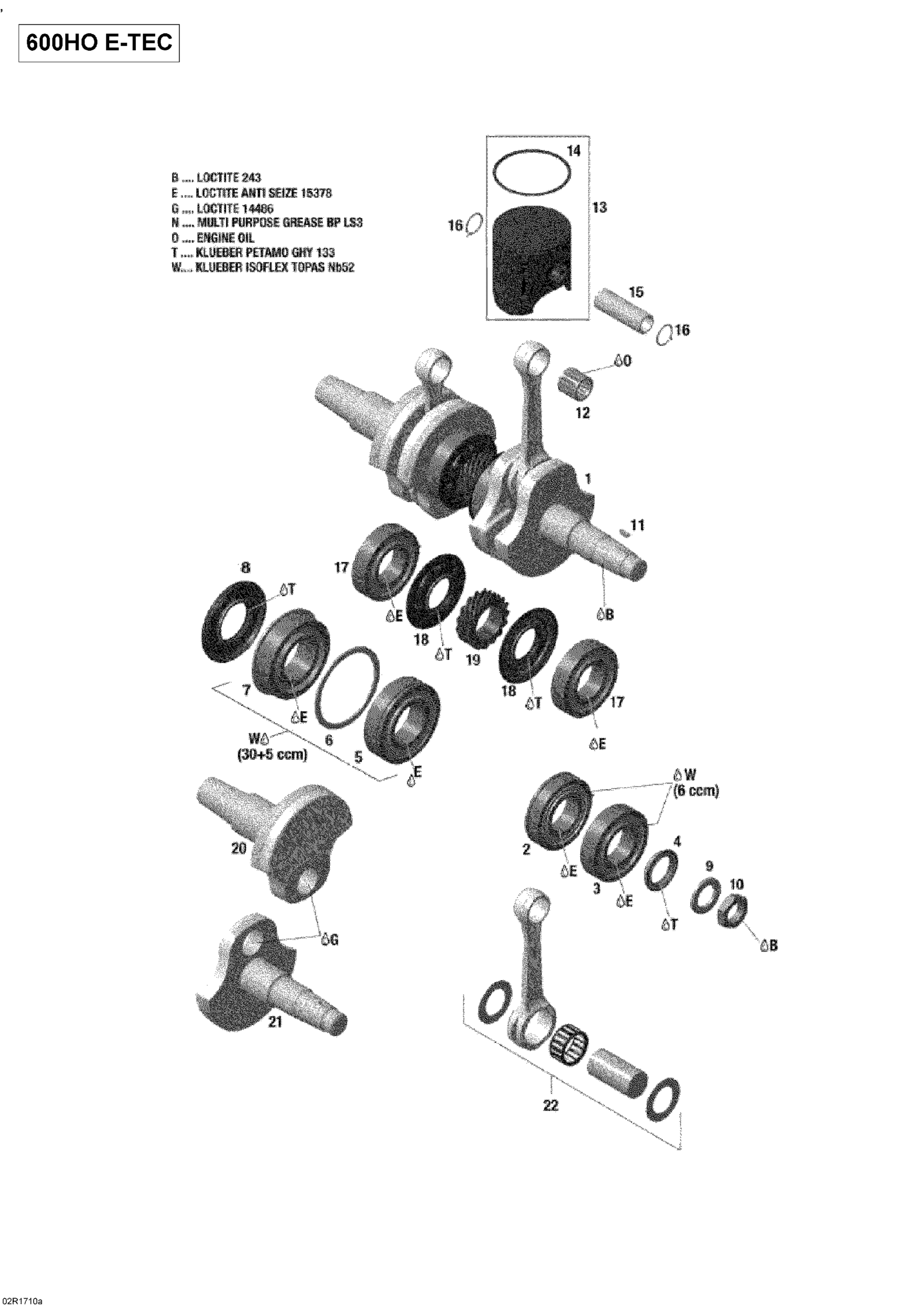 Crankshaft And Pistons - 600HO E-TEC