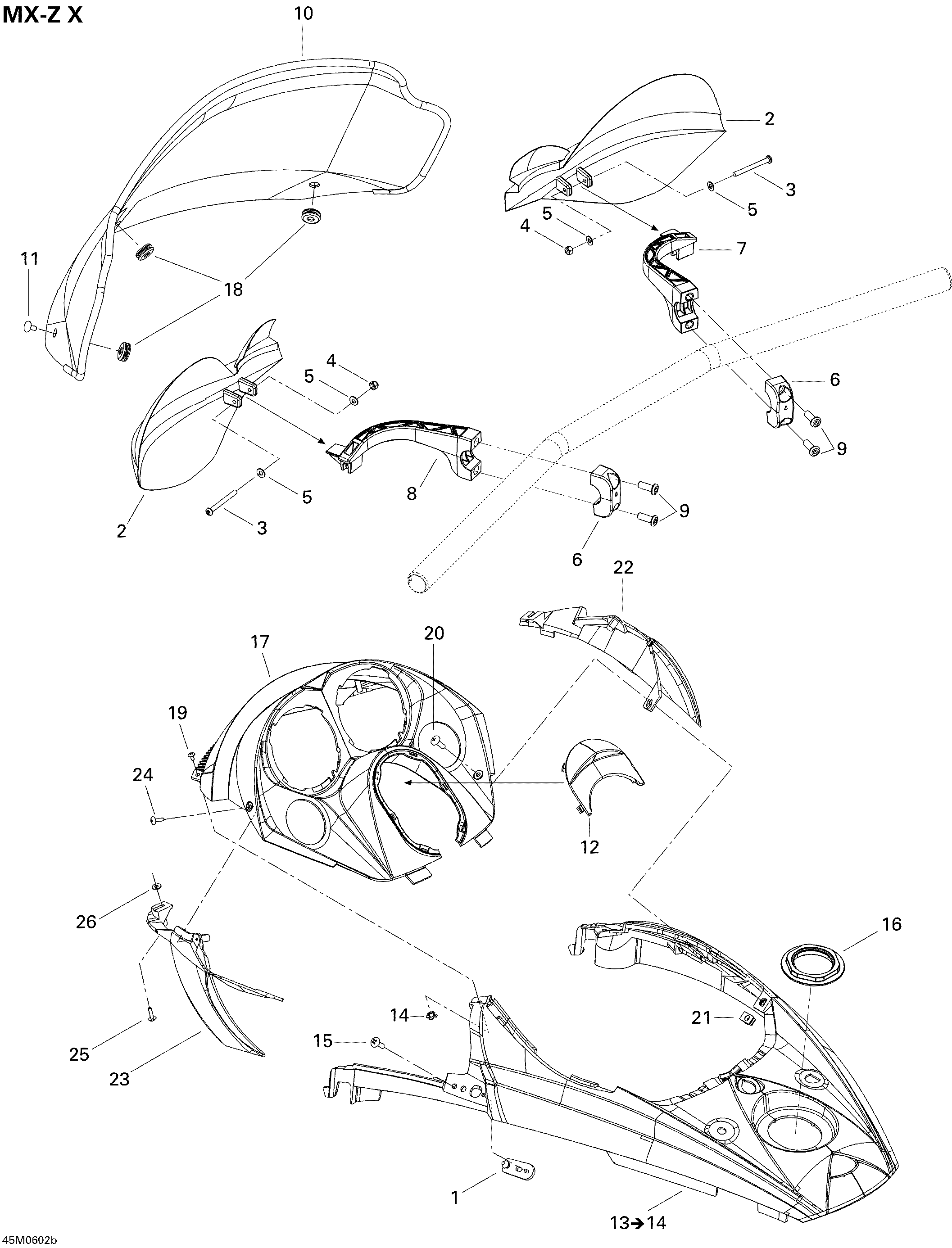Схема узла: Windshield And Console MXZ X