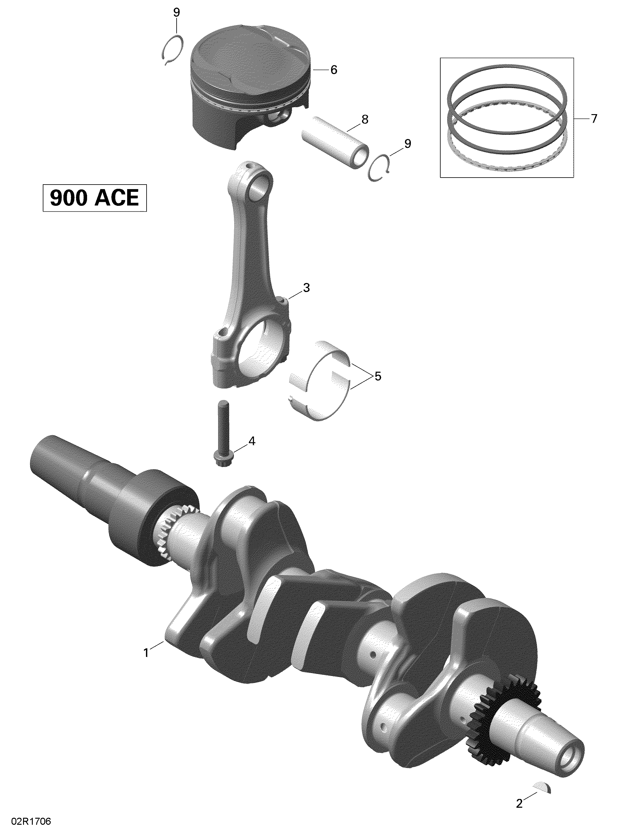 Crankshaft And Pistons _02R1525