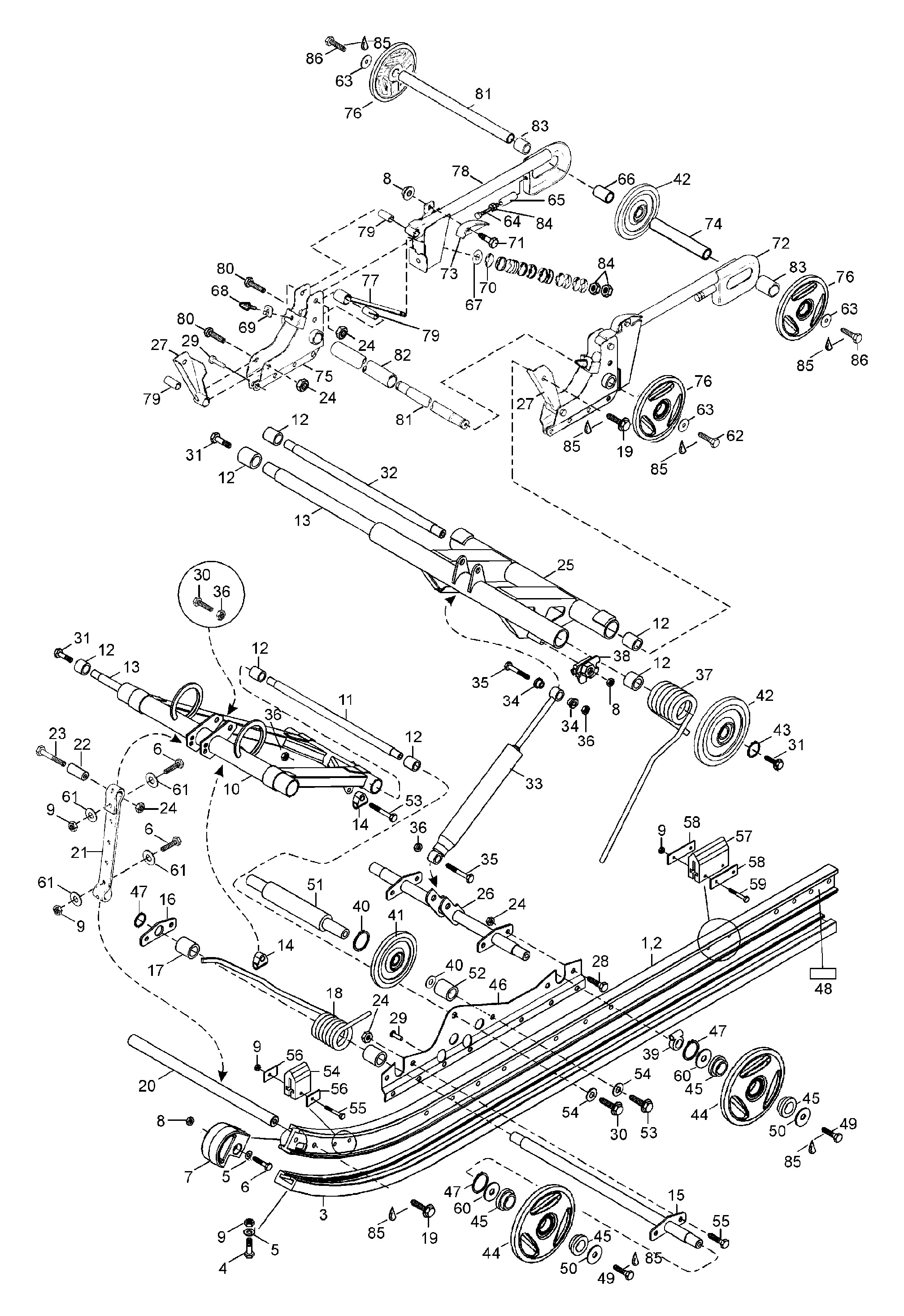 Схема узла: Rear Suspension