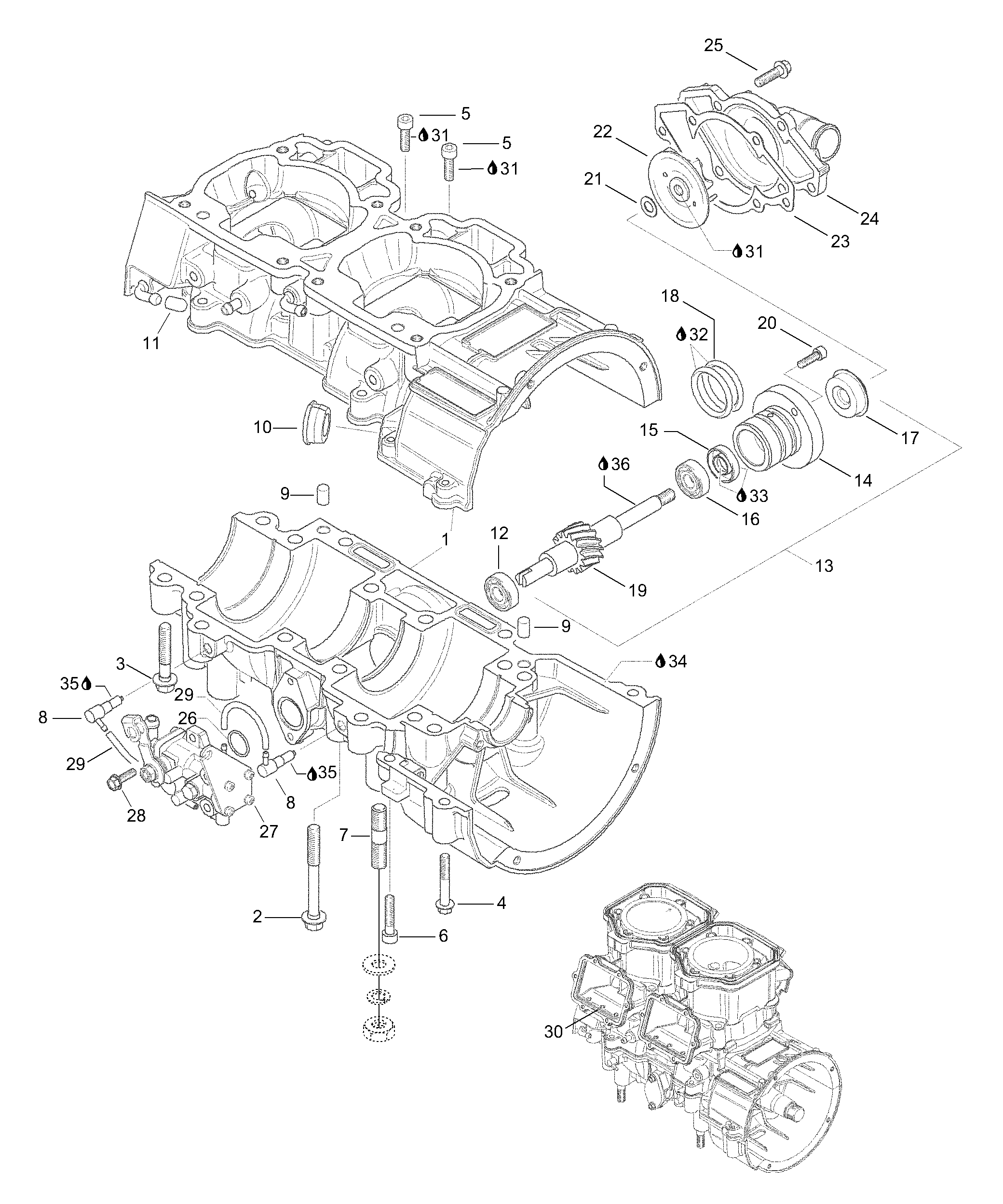 Схема узла: Crankcase