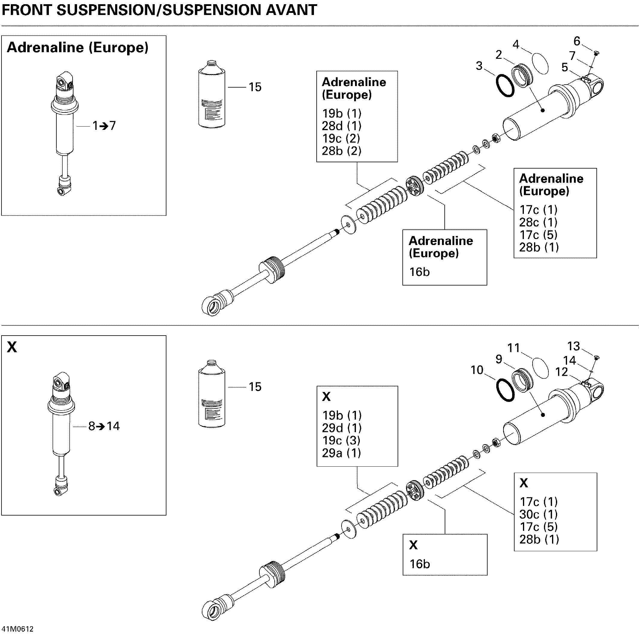 Схема узла: Take Apart Shock, Front 800HO