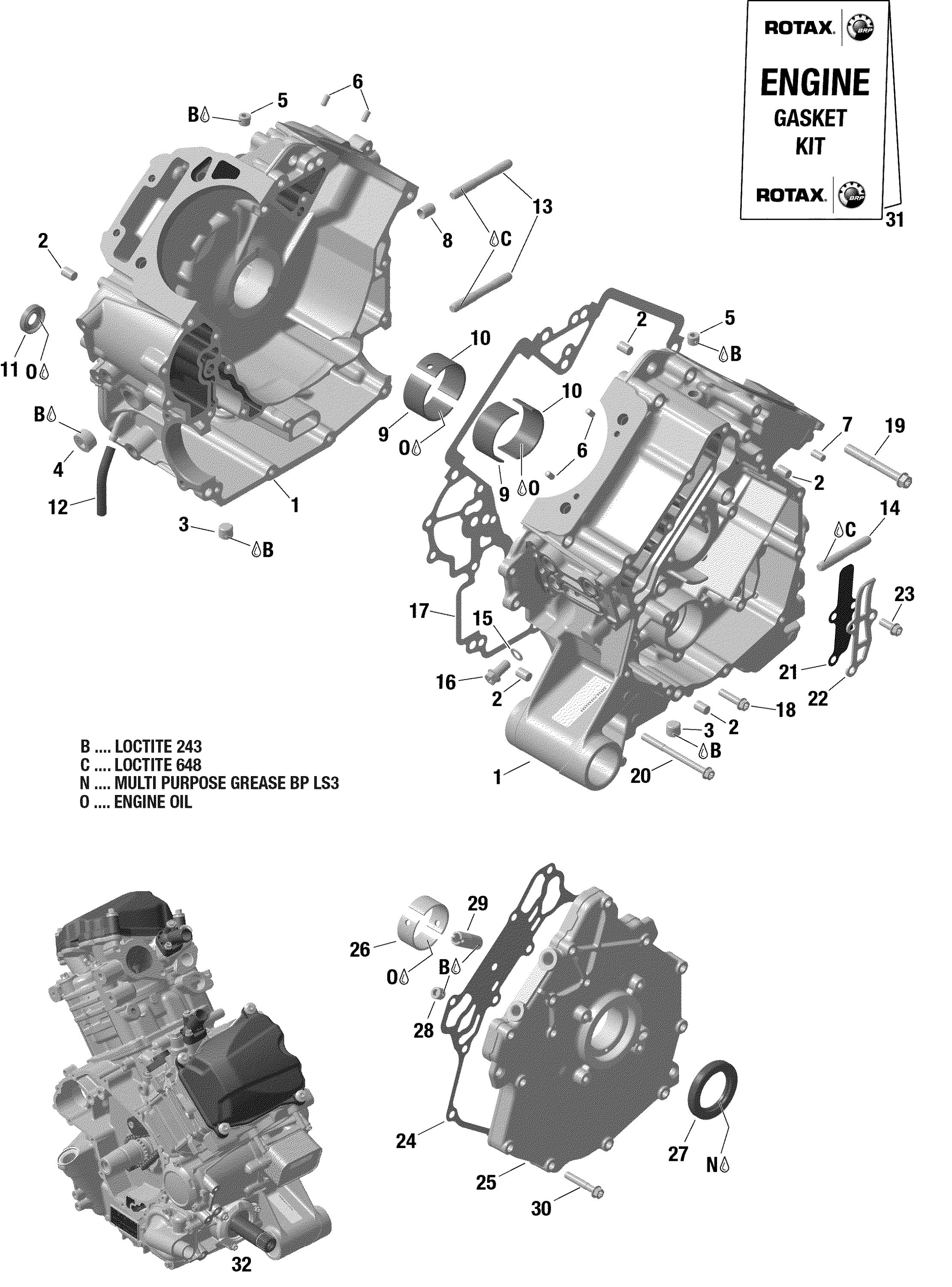 Rotax - Crankcase - 322