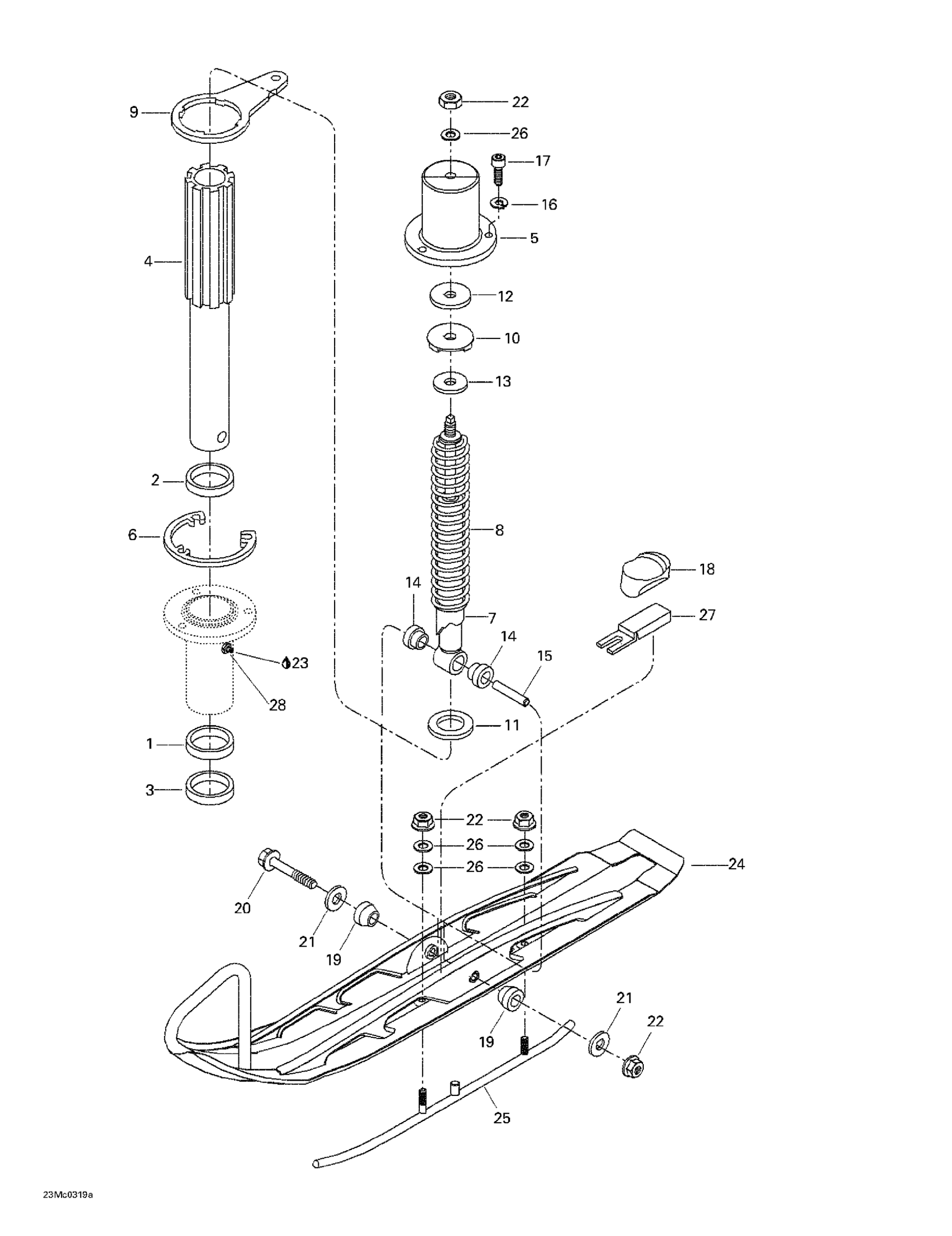 Схема узла: Front Suspension And Ski