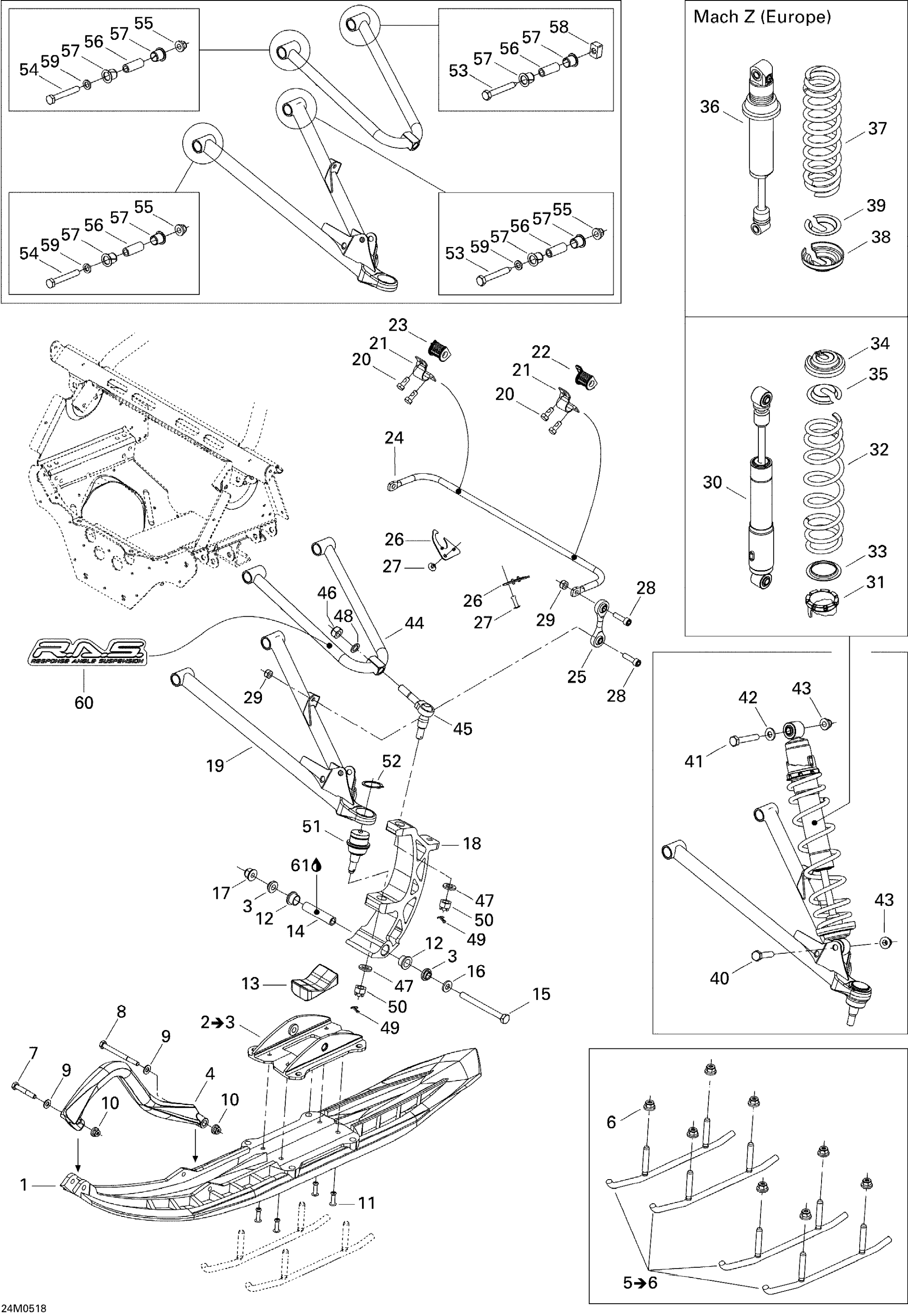 Схема узла: Front Suspension And Ski
