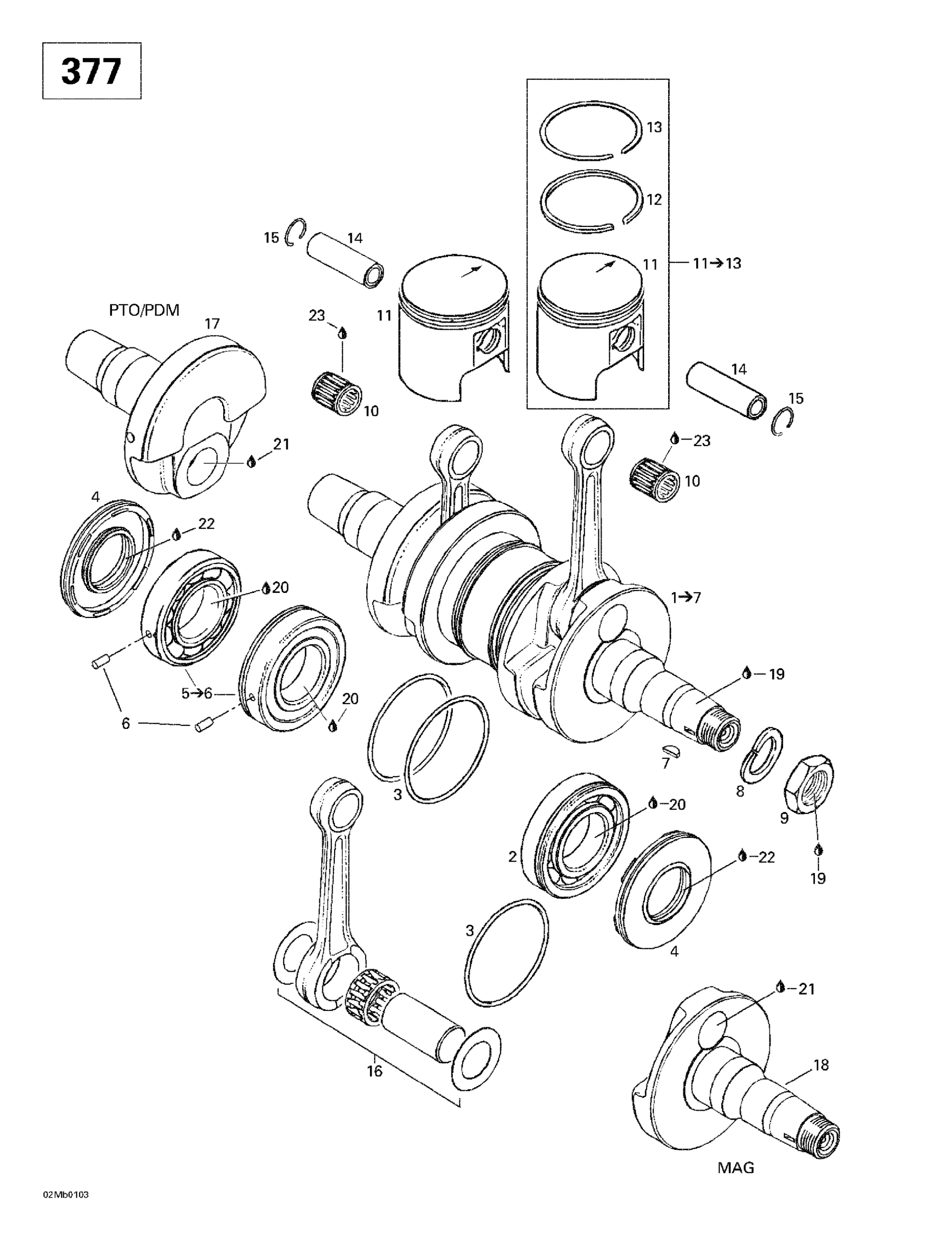 Схема узла: Crankshaft (377)