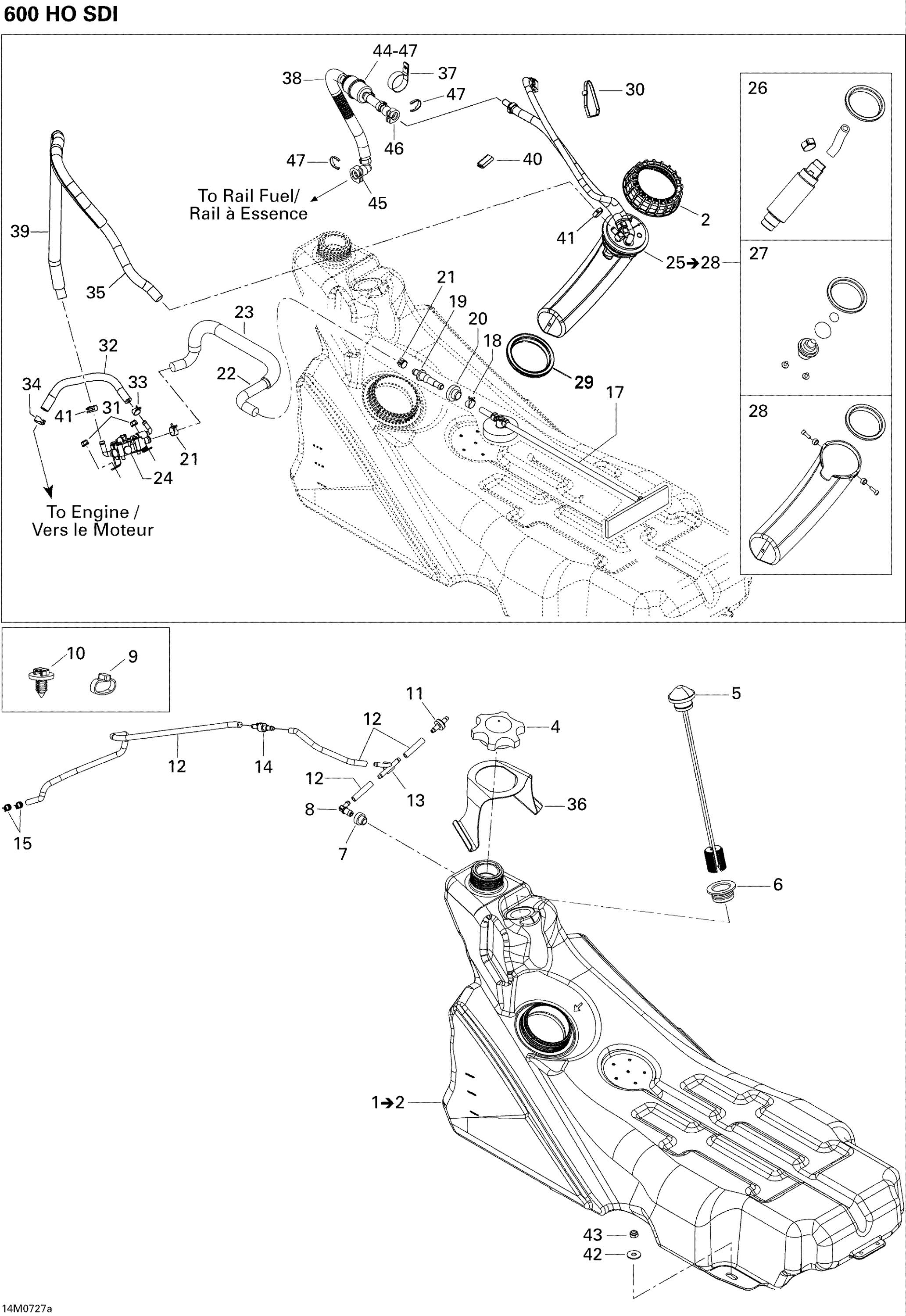 Схема узла: Fuel System 600 HO SDI