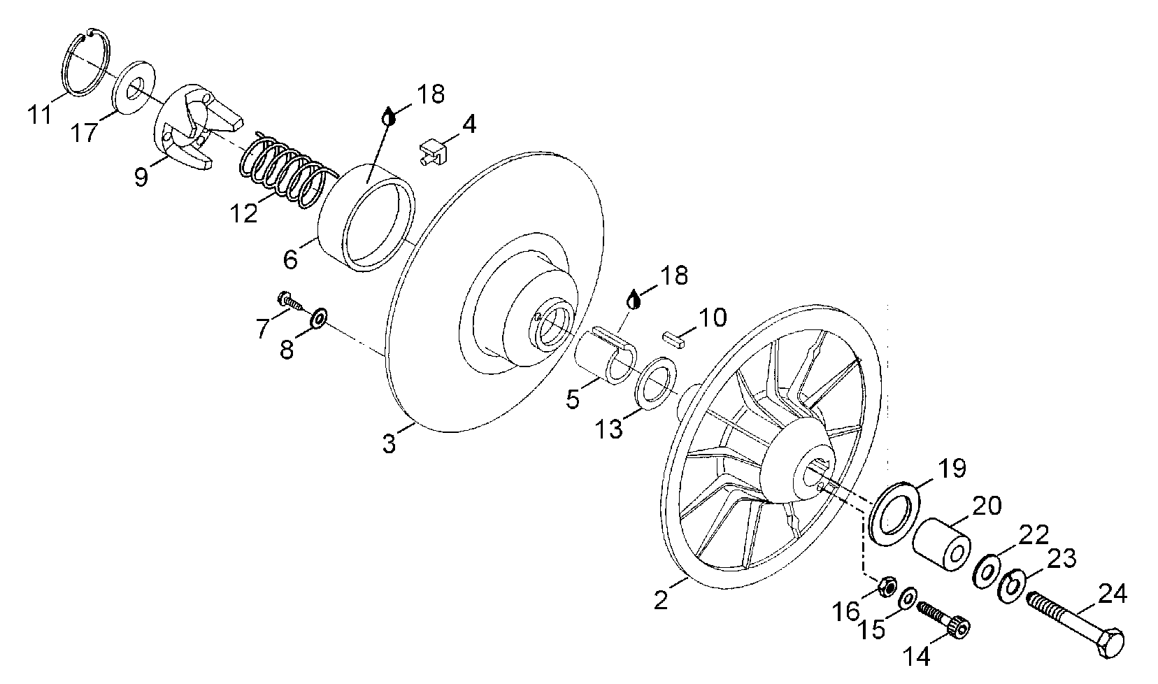 Схема узла: Driven Pulley