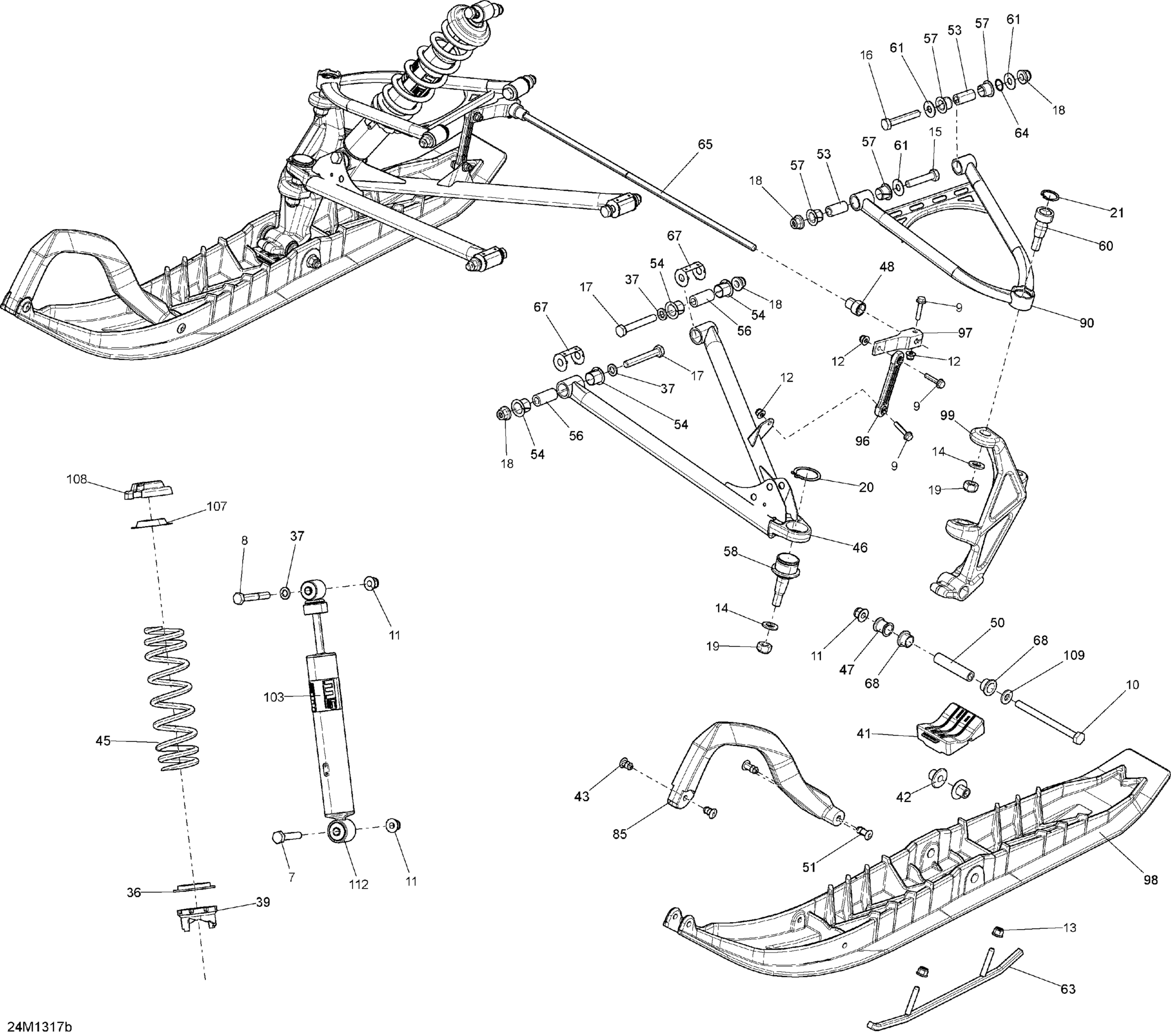 Схема узла: Front Suspension And Ski 800R (154)