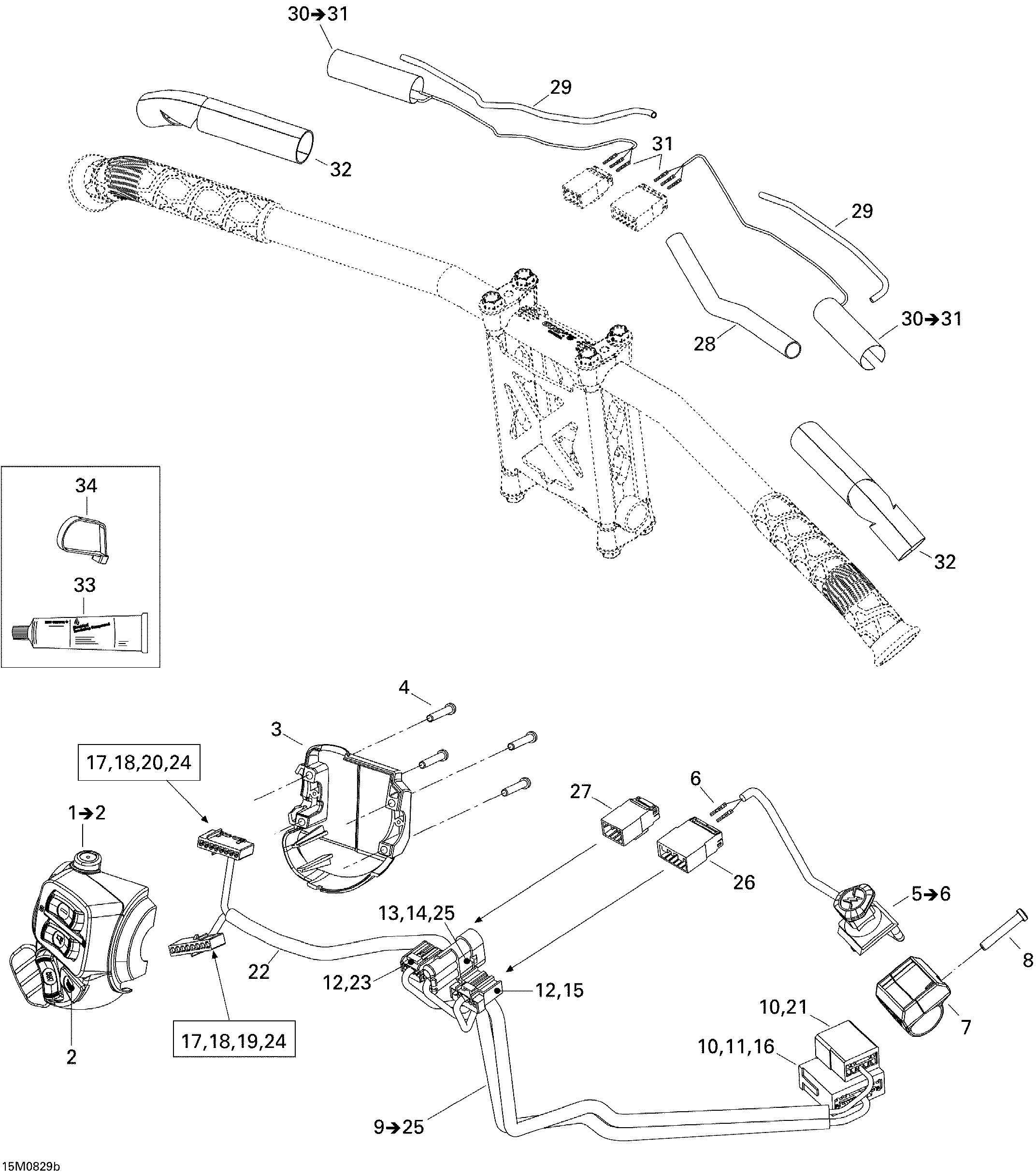 Схема узла: Steering Wiring Harness 600HO SDI