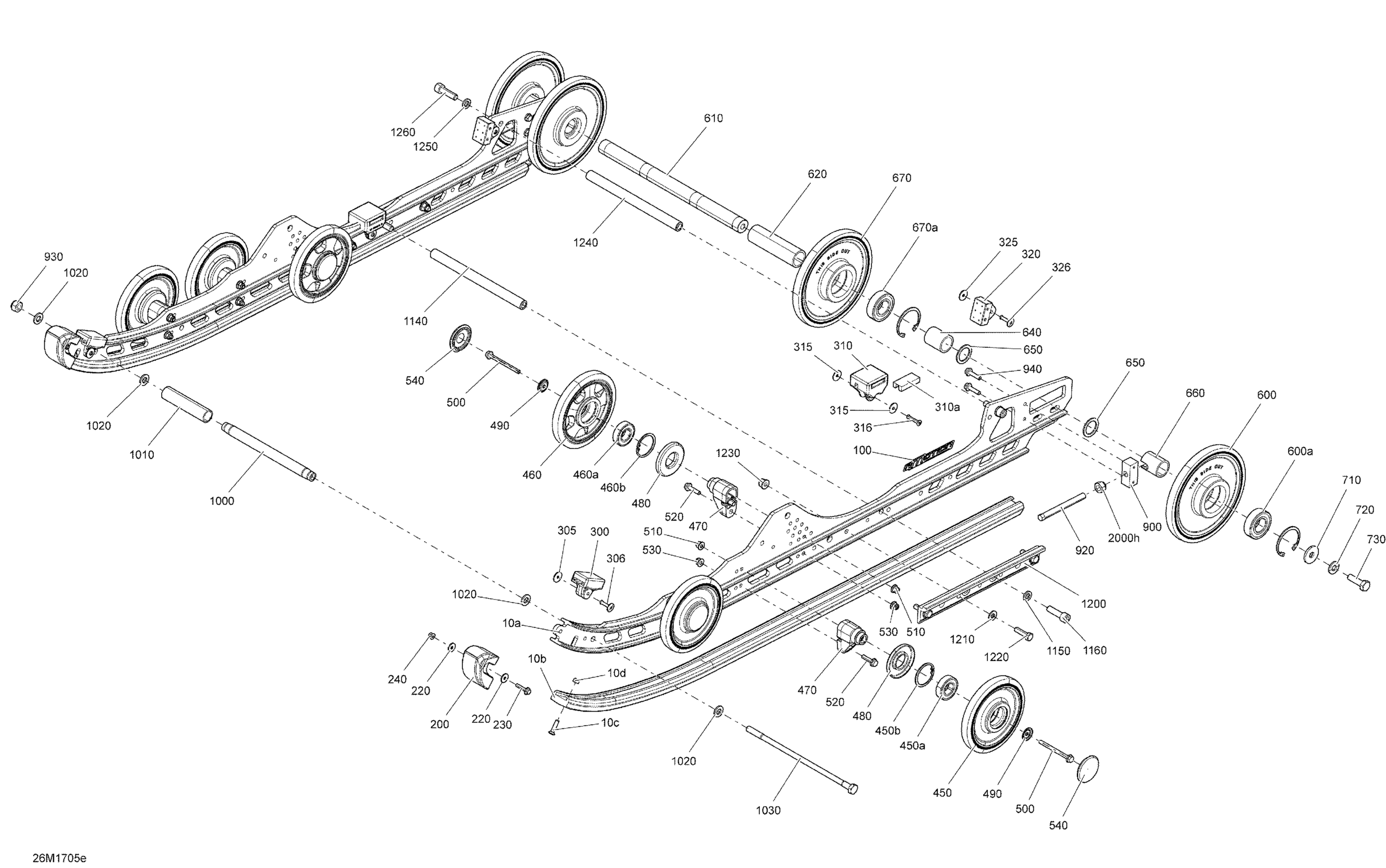 Схема узла: Rear Suspension - rMotion - Package Iron Dog - Inferior
