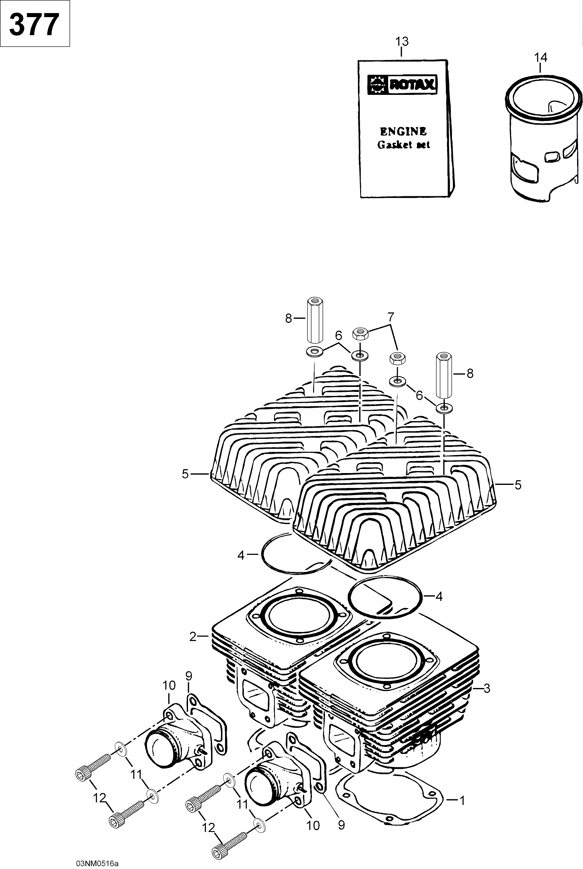 Схема узла: Cylinder And Cylinder Head, 377