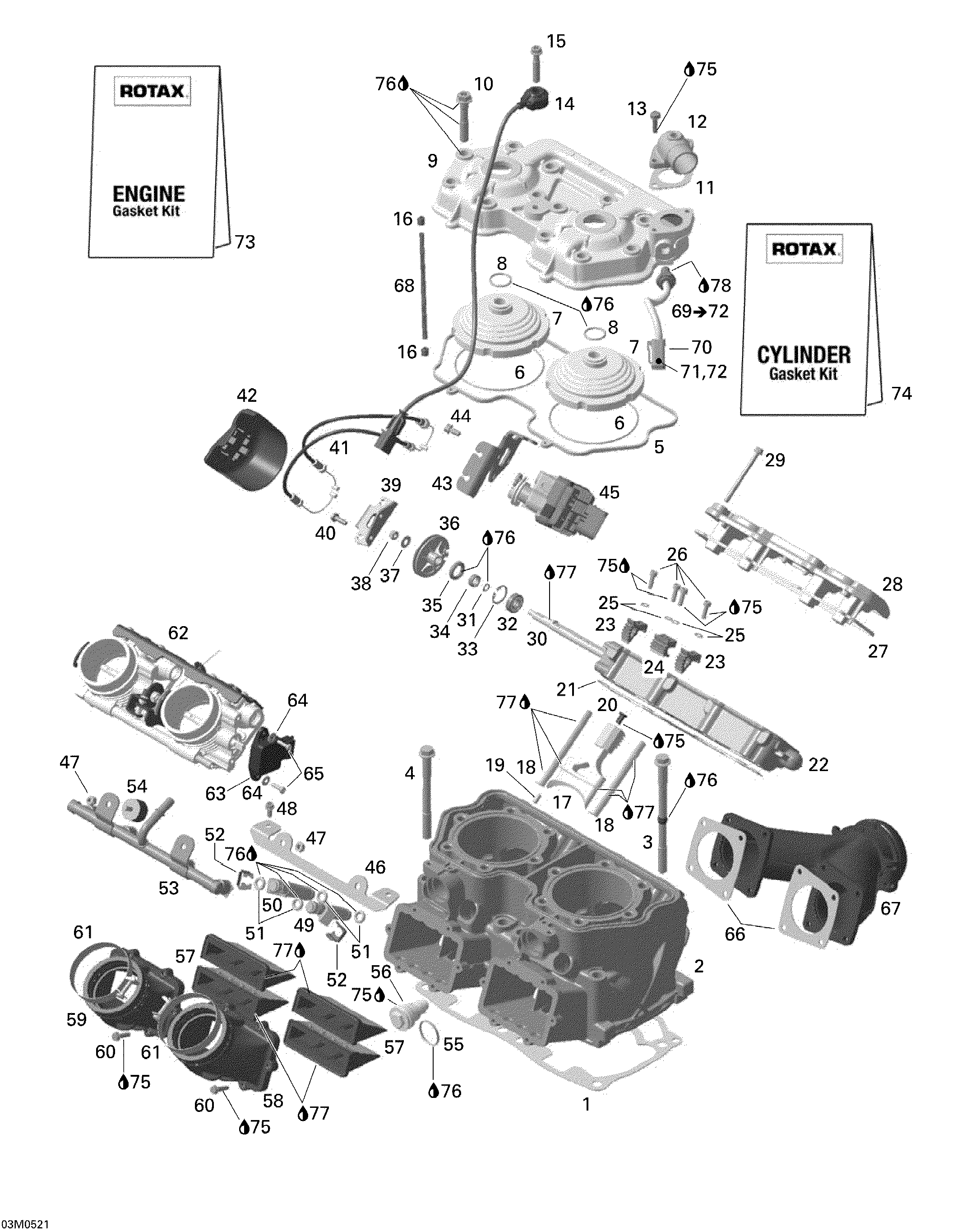 Схема узла: Cylinder and Cylinder Head