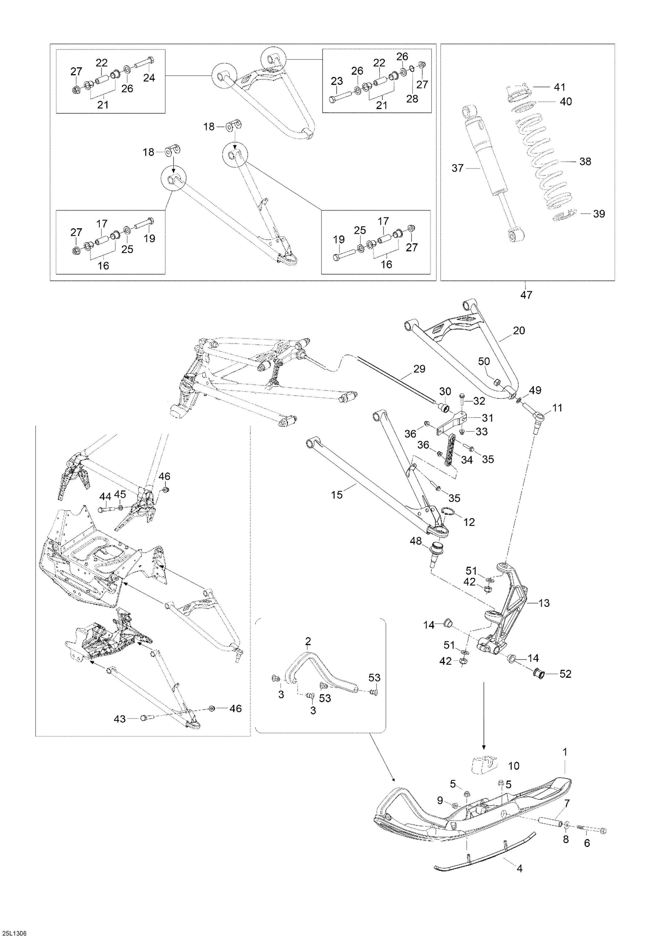 Схема узла: Front Suspension And Ski