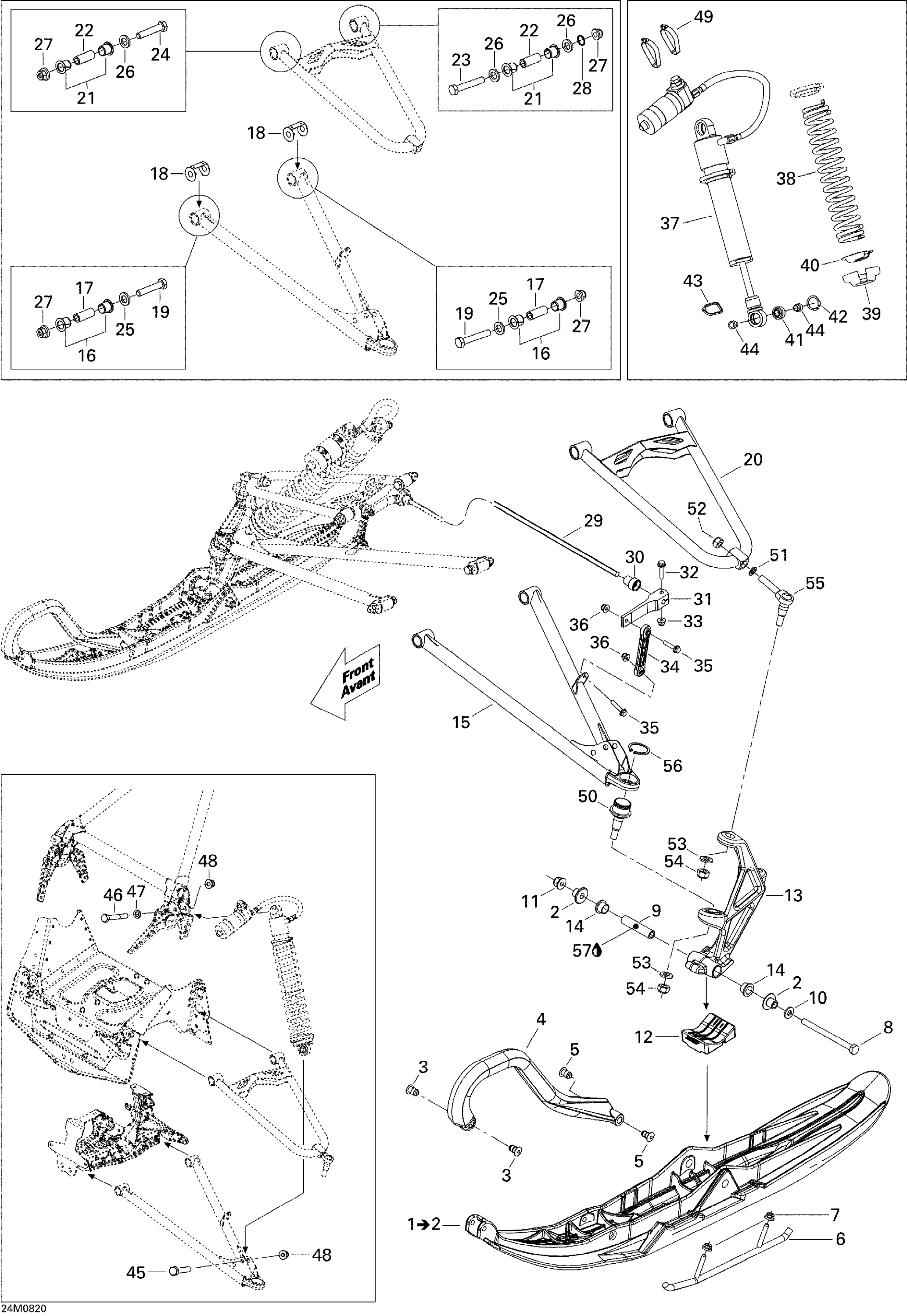 Схема узла: Front Suspension And Ski