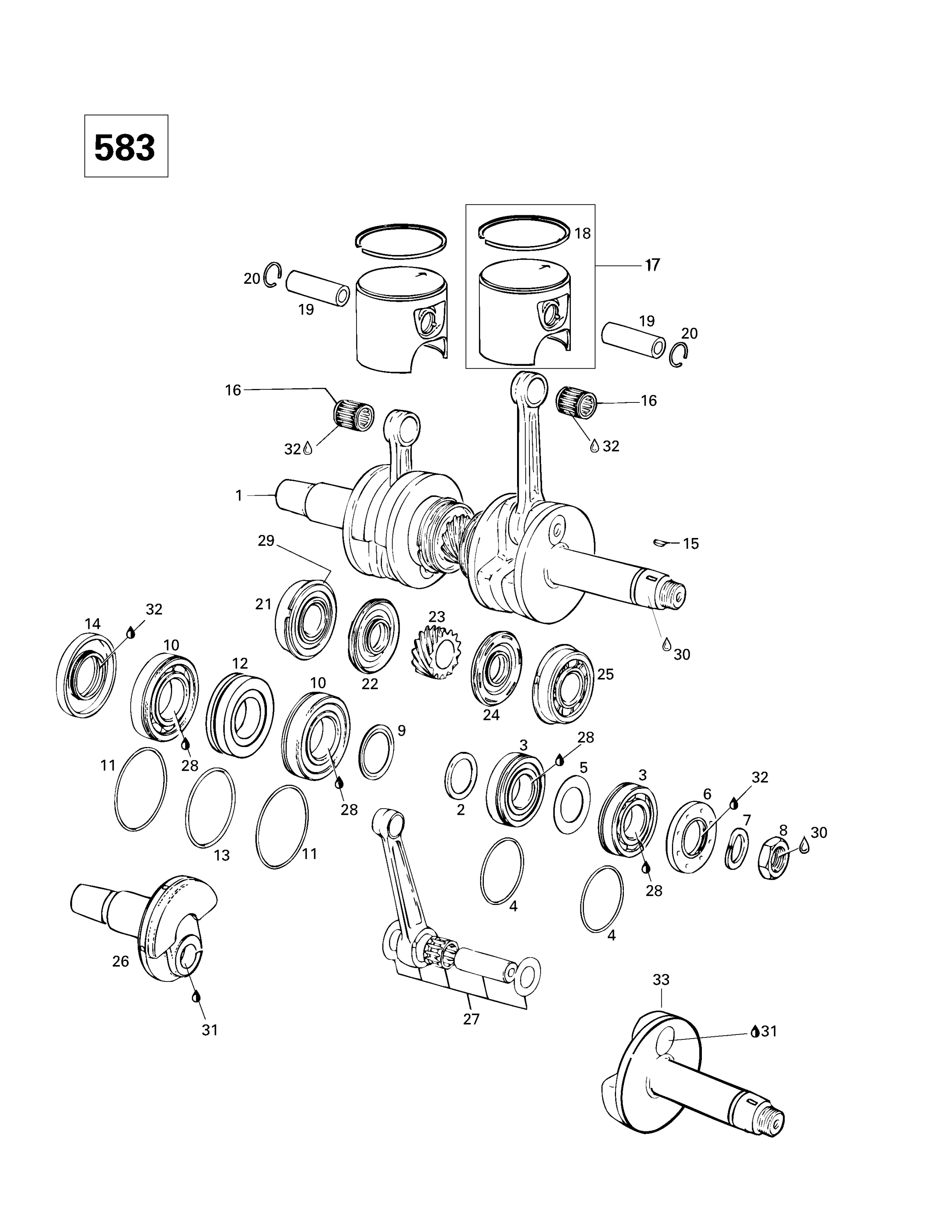 Crankshaft And Pistons (583)