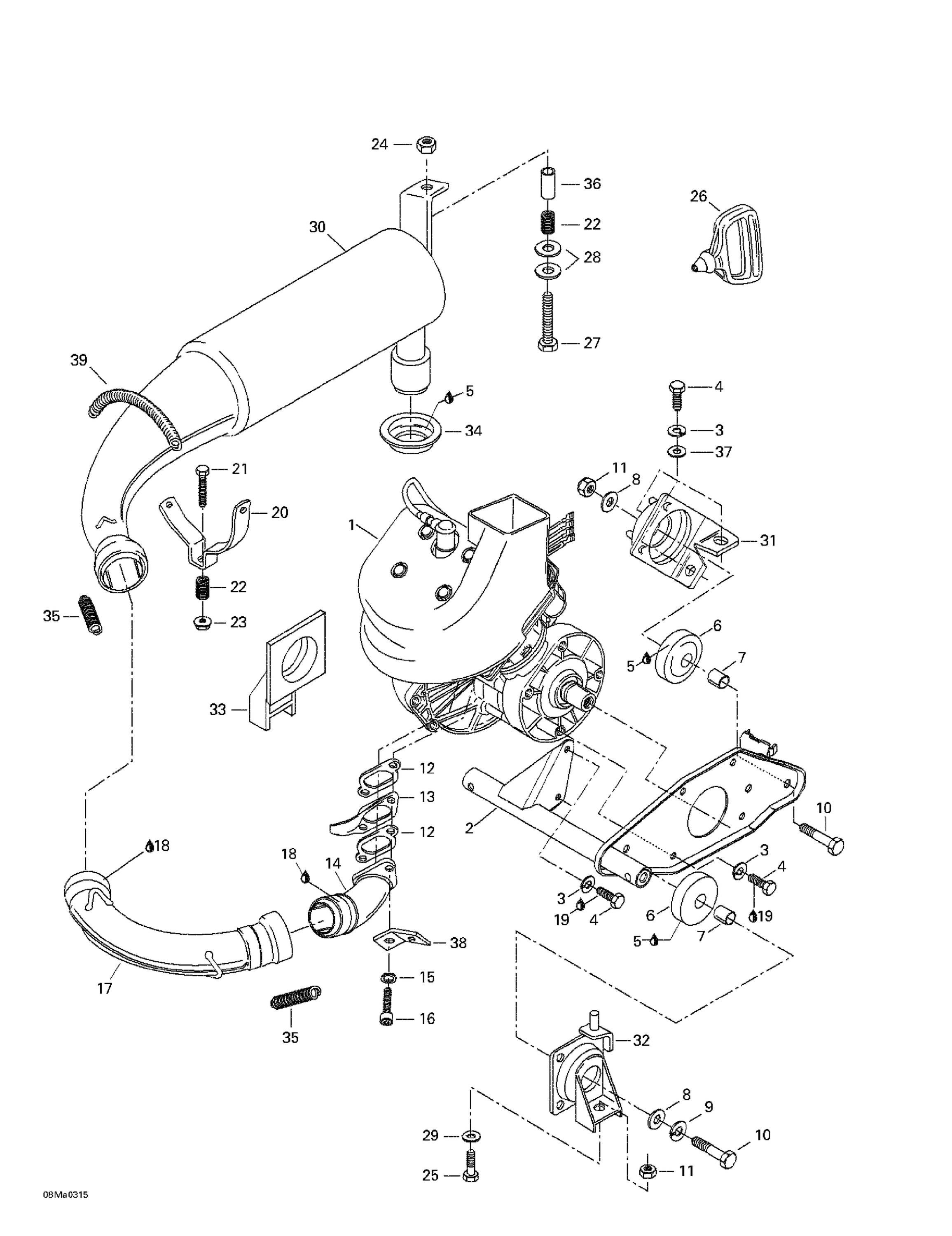 Схема узла: Engine Support And Muffler